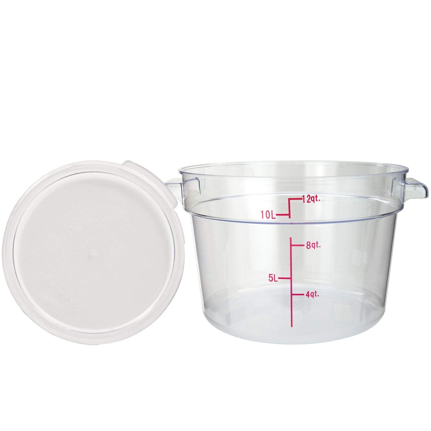 Tiger Chef 12 Quart Commercial Grade Clear Food Storage Round Polycarbonate Containers With Clear Lids