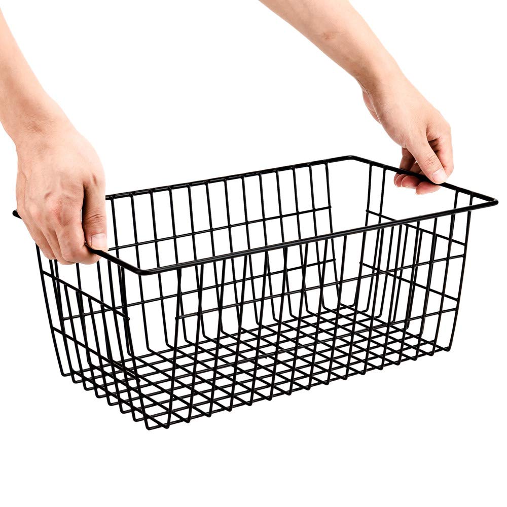 Sanno Wire Storage Baskets Freezer Baskets Farmhouse Organizer Storage Bins Large Organizer Bins For Storage, Office, Bathroom,