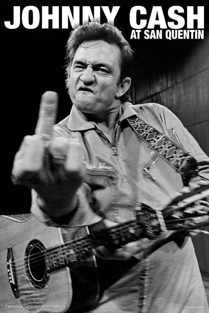 Johnny Cash - San Quentin Poster - Officially Licensed - Laminated - 24.5'' X 36.5''
