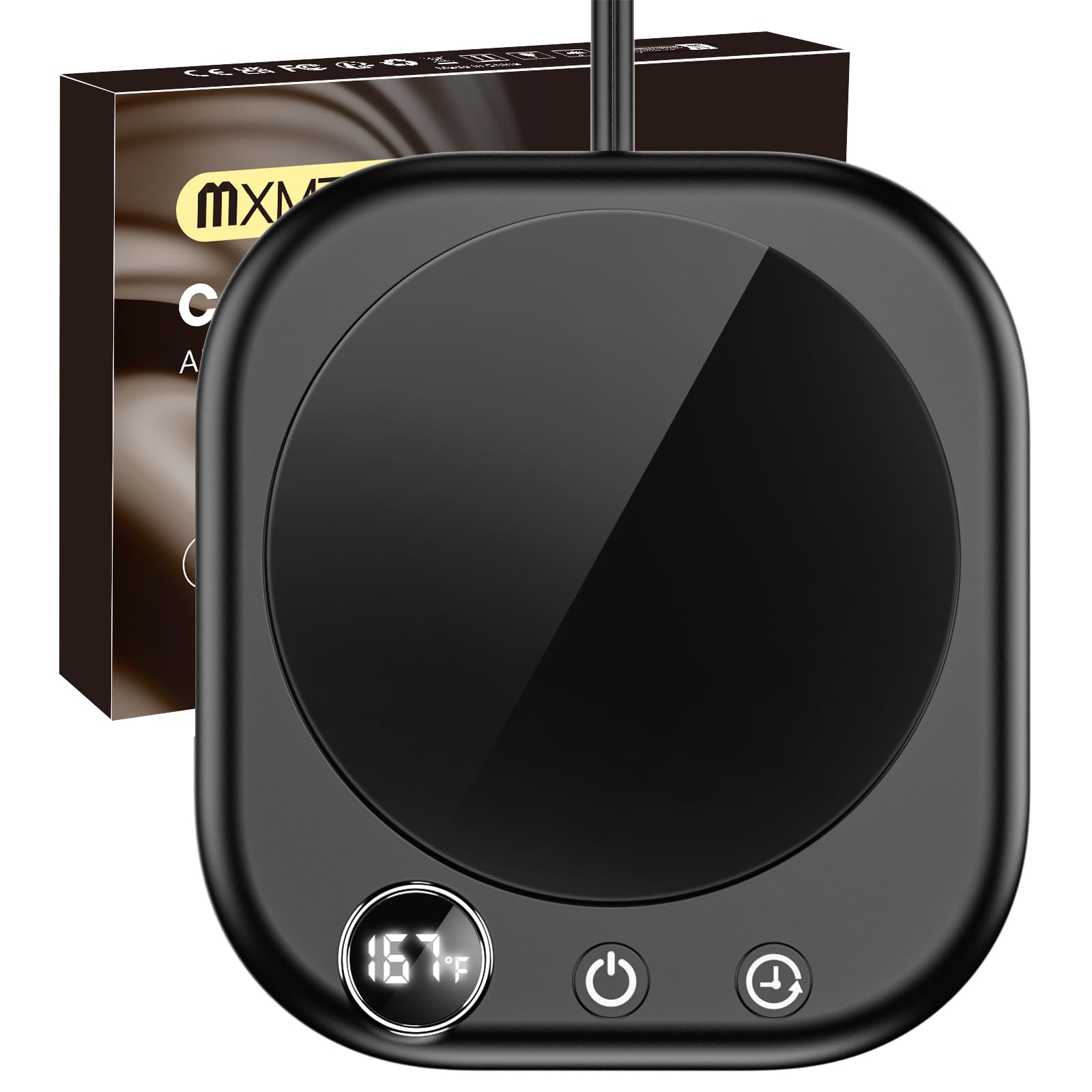 Mug Warmer,40W Coffee Mug Warmer For Desk With Temperature Display, 4H Auto Shut Off, 3 Temp Settings & 1-12H Timer, Smart Elect