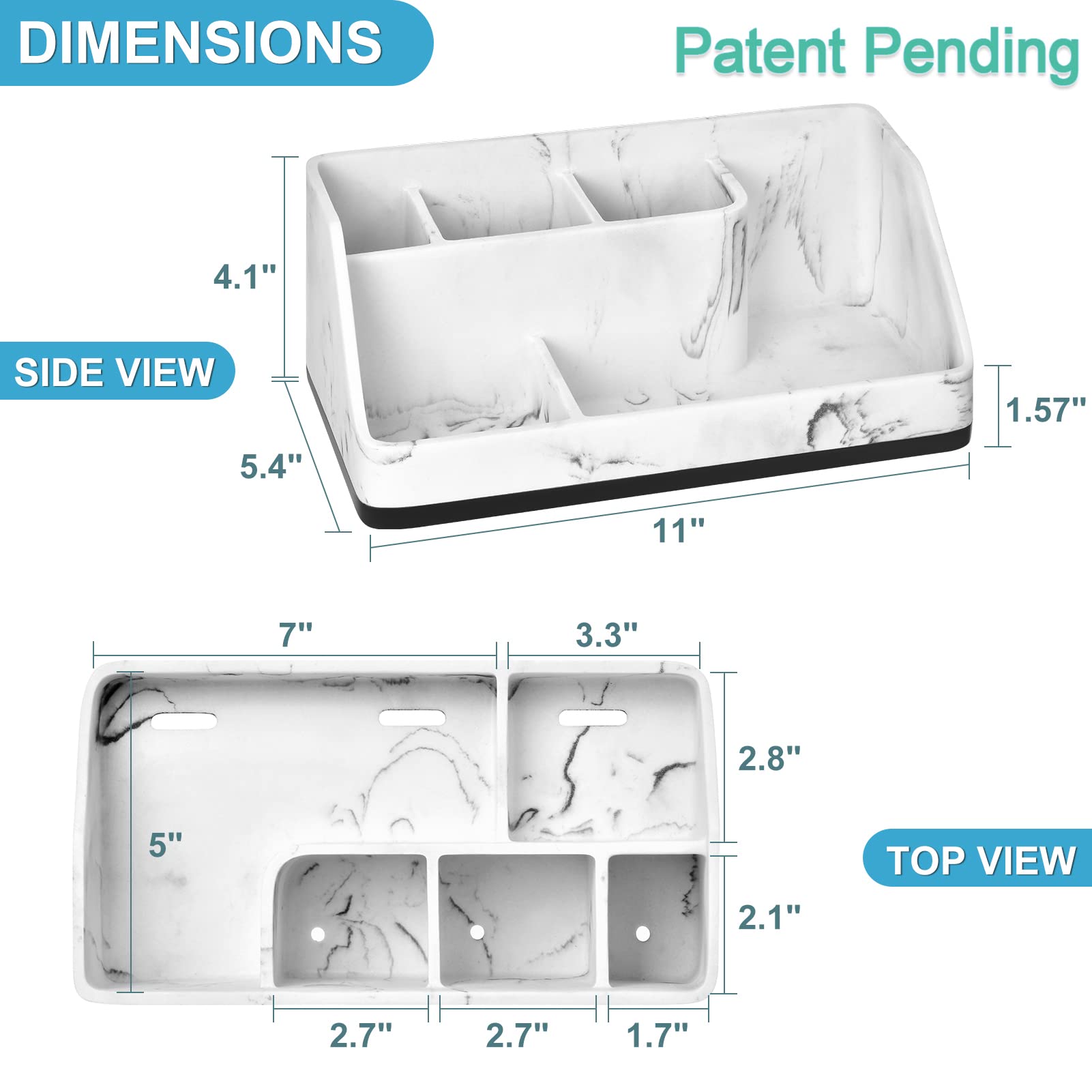 Vitviti Toothbrush Holder For Bathroom, Resin Bathroom Organizer Countertop Sink, Bathroom Counter Organizer Accessories 5 Compa