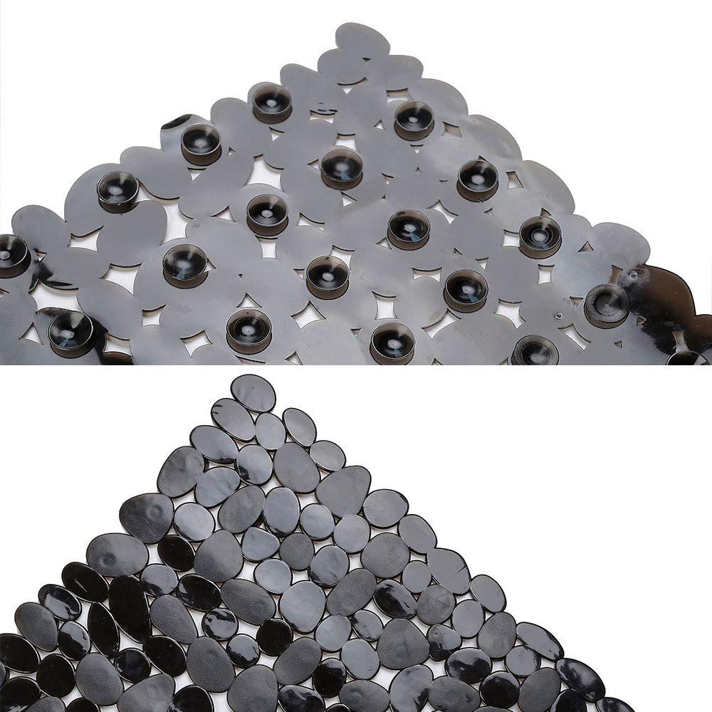 Songziming Bathtub Mat Non Slip 2 Pack, 35 X 16 Inches Pebble Shower Mat With Suction Cups And Drain Holes, Bath Mat For Shower,