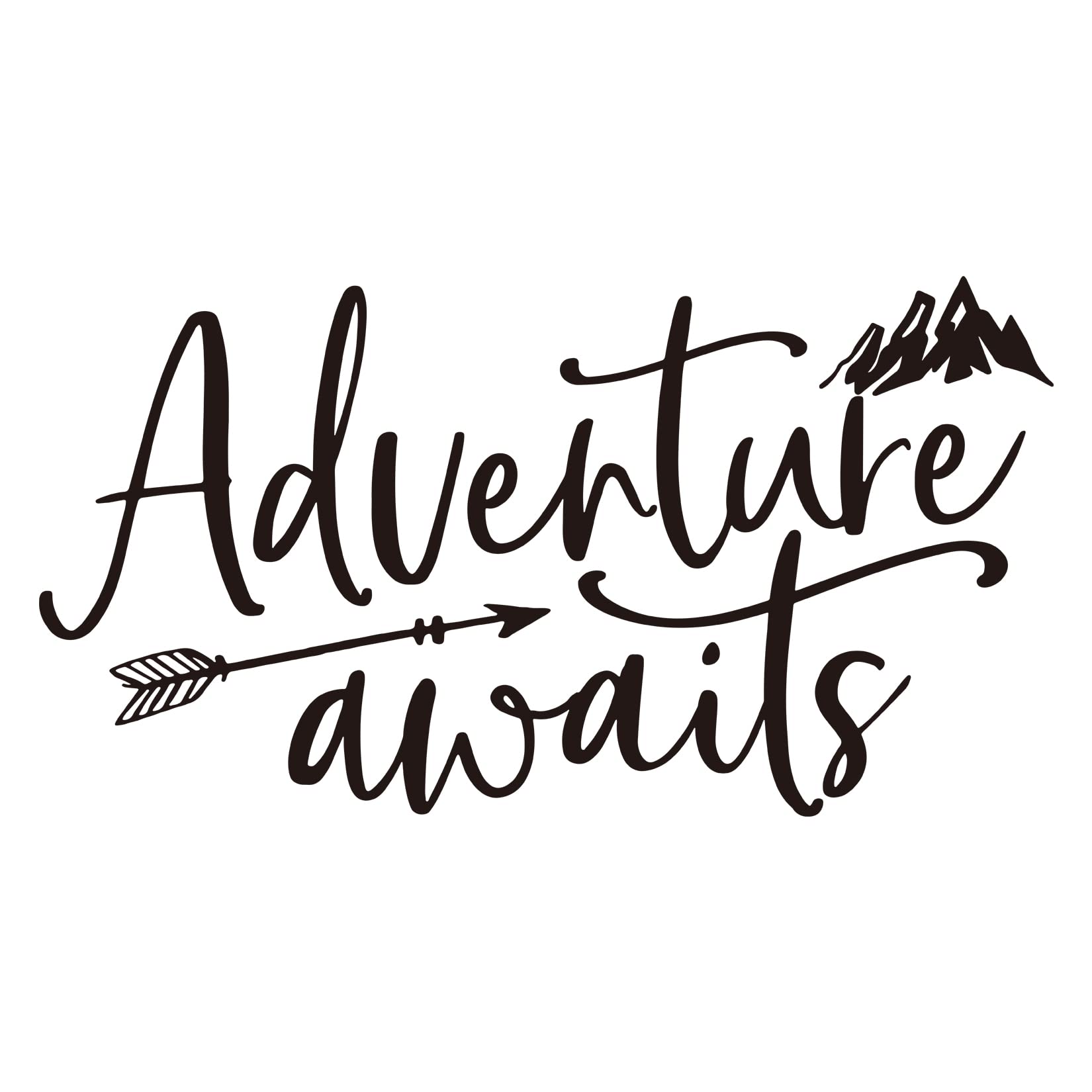 Adventure Awaits Vinyl Wall Decal Inspirational Quotes Wall Art Lettering Bedroom Living Room Decor