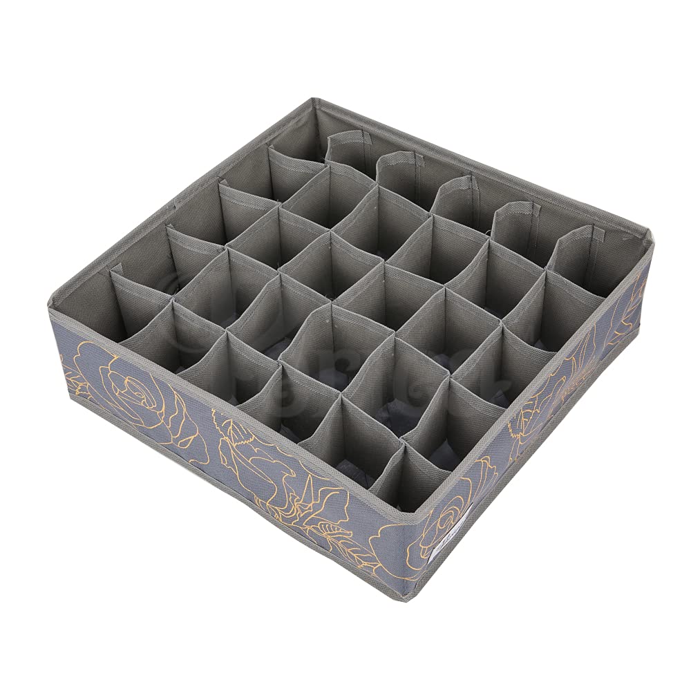 Periea Drawer Organizer Bedroom Underwear 30 Cell 'Fosy' (Premium, Metallic Floral)