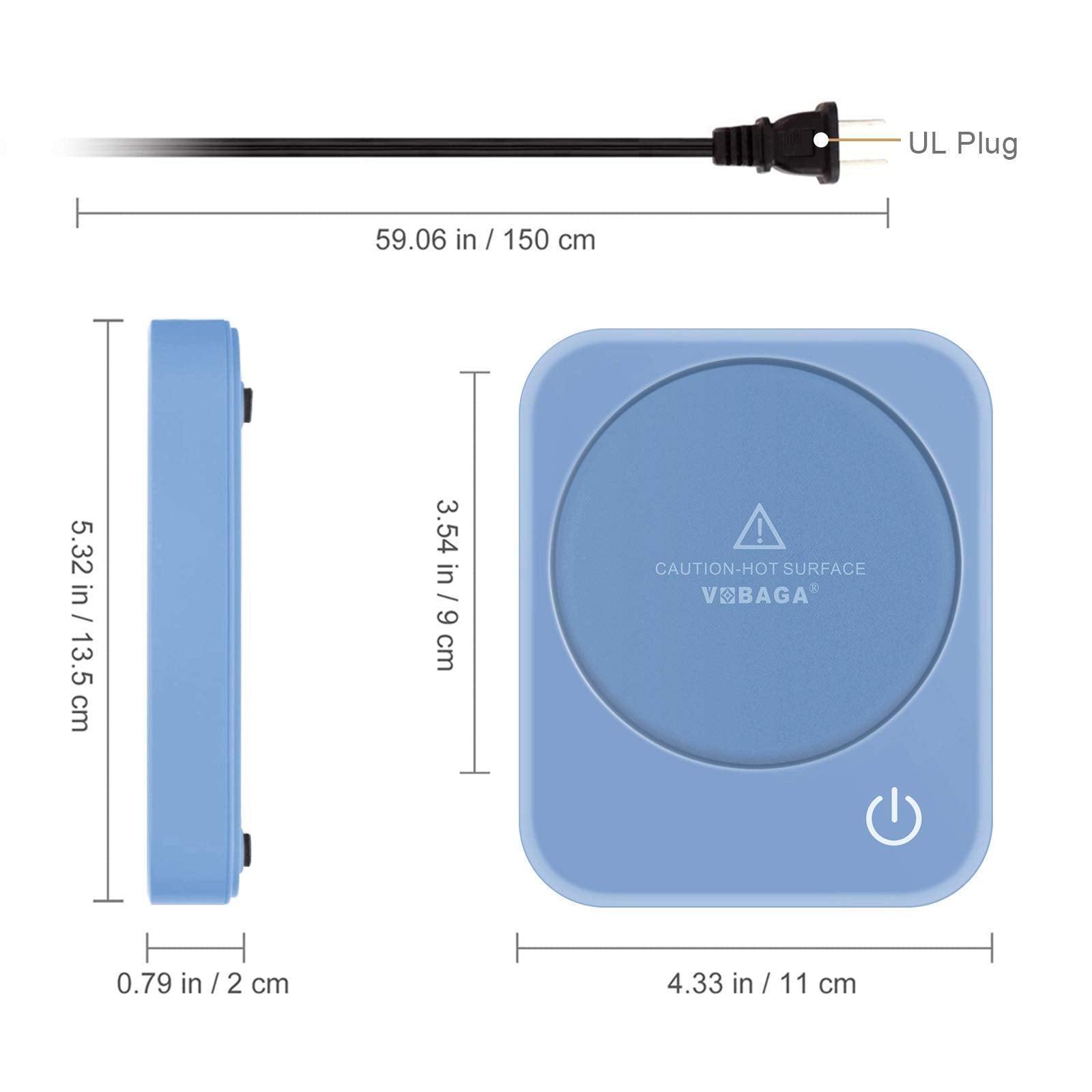 Vobaga Mug Warmer, Electric Coffee Warmer For Desk With Auto Shut Off, 3 Temperature Setting Smart Cup Warmer For Heating Coffee