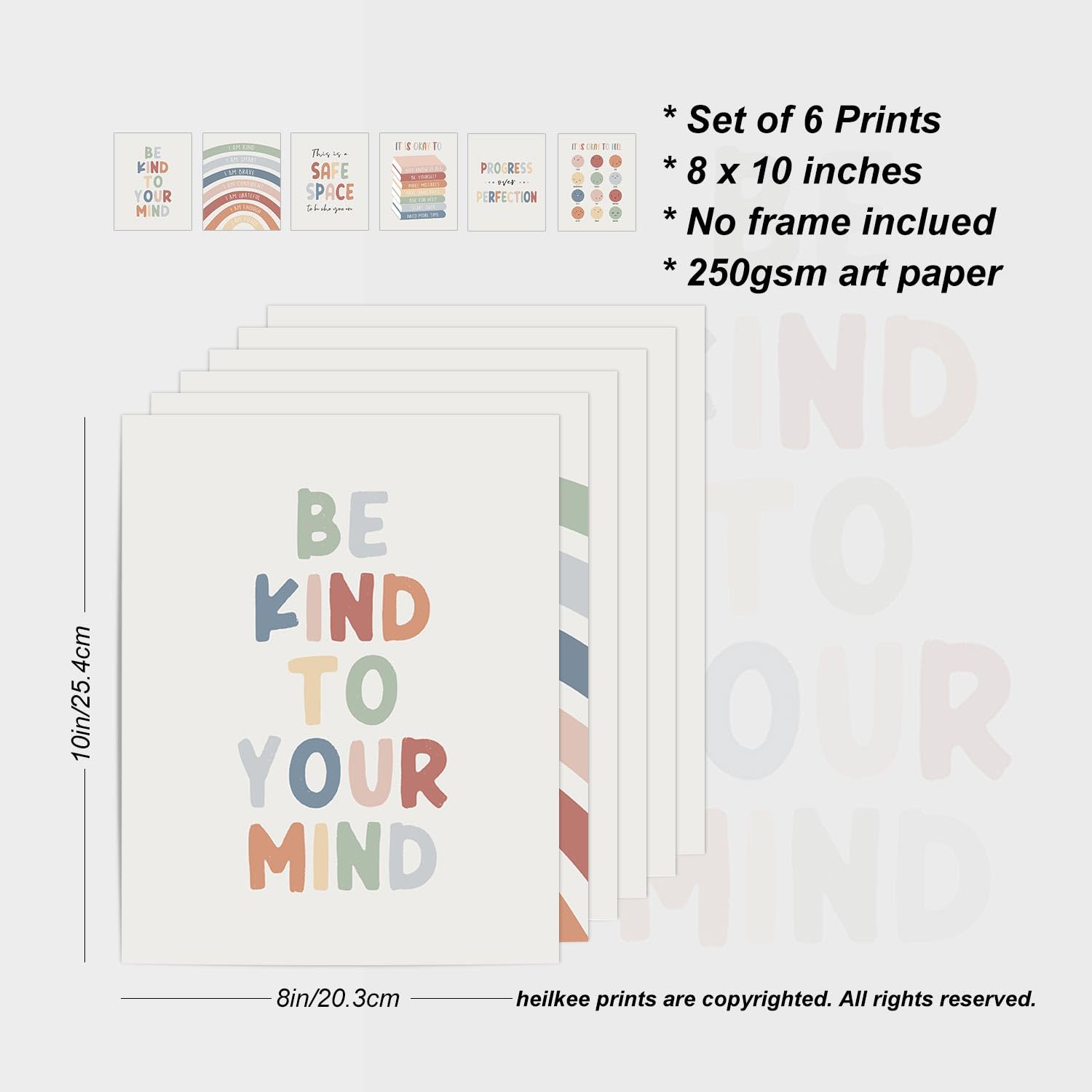 Heilkee Boho Rainbow Classroom Decor Positive Affirmations Wall Decor For Kids Bedroom Playroom Inspirational Office Wall Art Fo