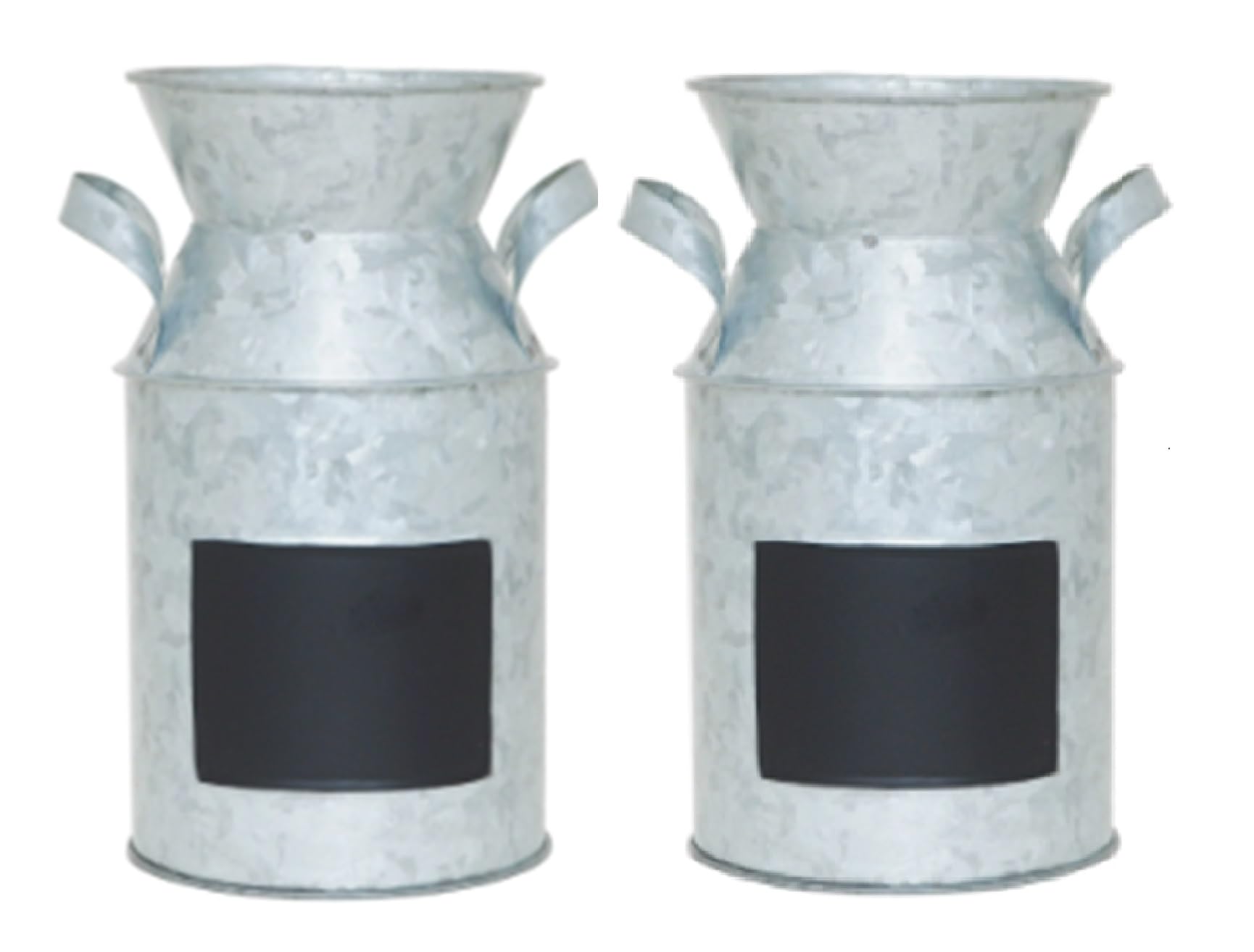 Hosley Set of 2 Metal Chalkboard Milk can Decorative Vase-7.25 High
