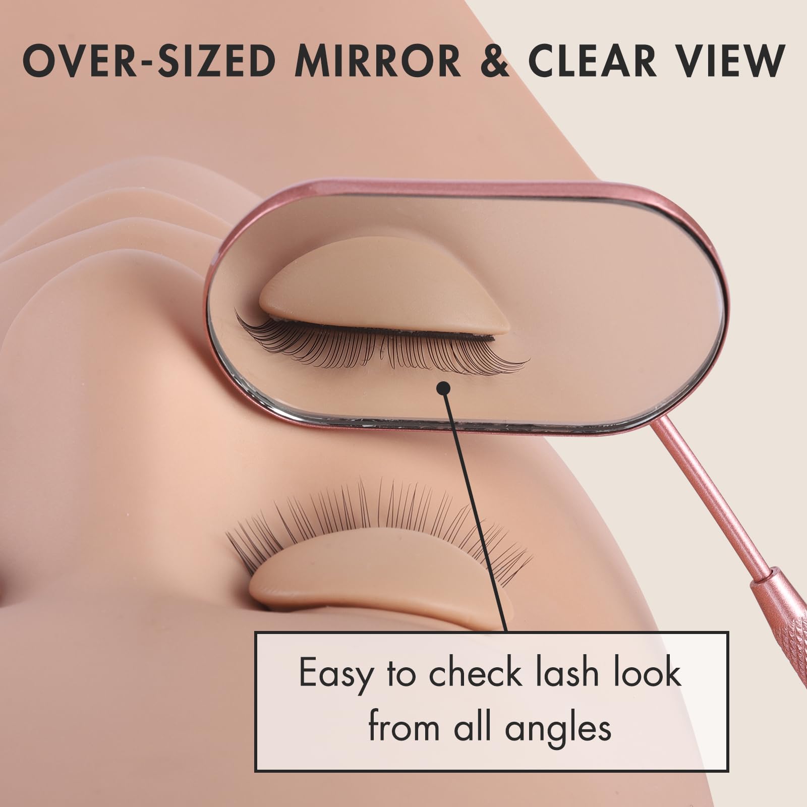 Embagol Lash Mirror Extra Large Makeup Mirror For Eyelash Extensions Detachable Stainless Steel Square Round Lash Extension Acce