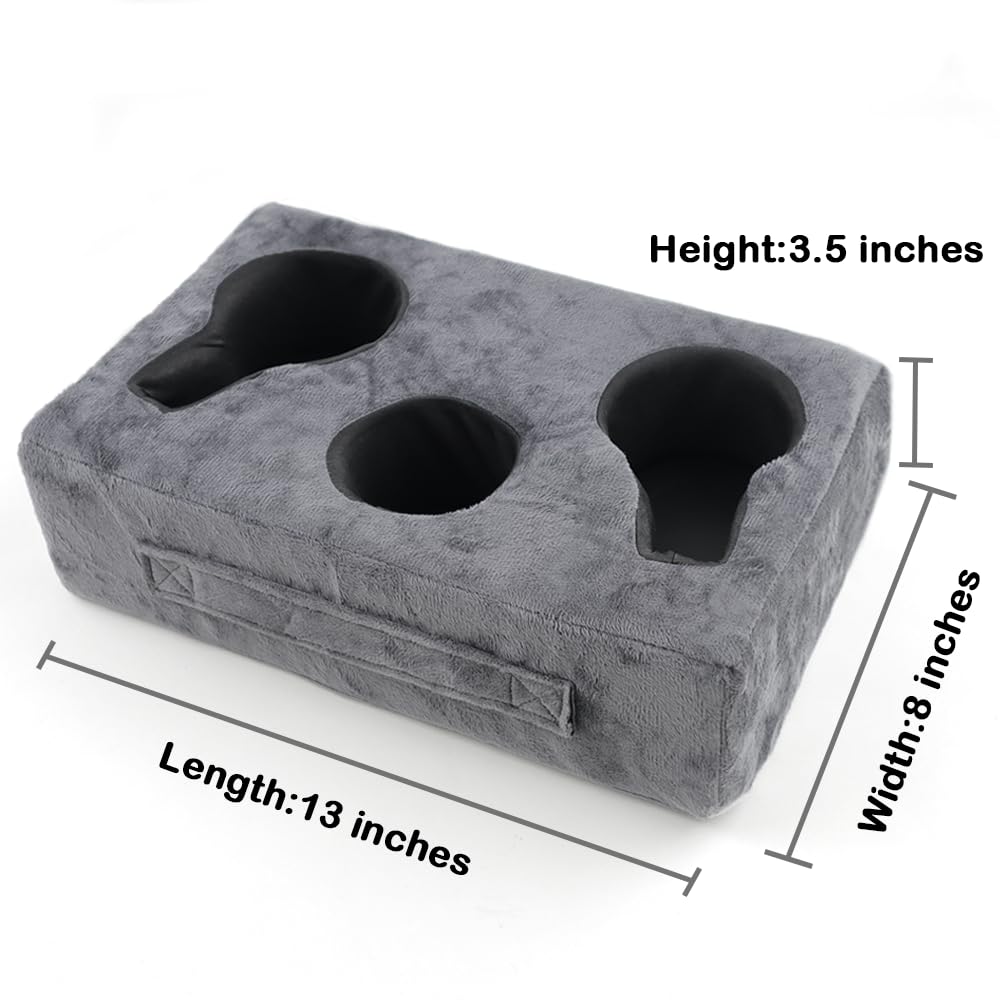 Sofa Cup Holder, Couch Cup Holder Pillow, Sofa Arm Table, Sofa And Bed Drink Caddy, Remotes Holder, For Rv, Car, Beach(Grey)