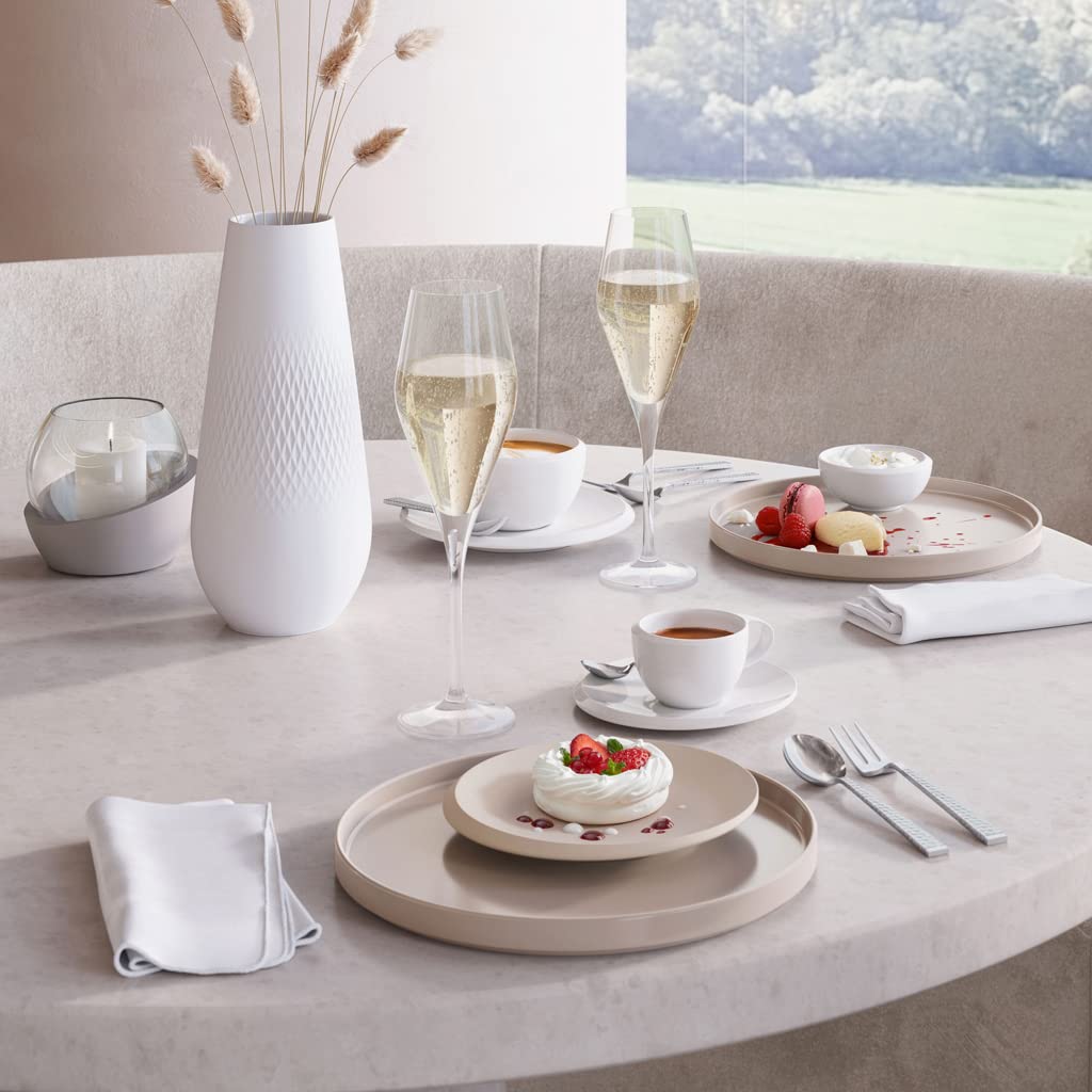 Villeroy & Boch Newmoon, Elegant Saucer For Espresso And Mocha Cups, Premium Porcelain, Dishwasher Safe, White, 13X13X2Cm