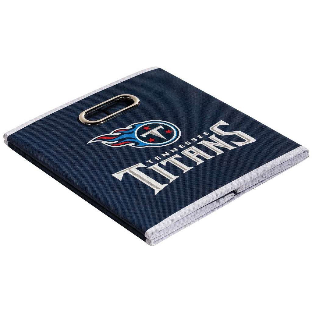 Franklin Sports Nfl Tennessee Titans Collapsible Storage Bin Nfl Folding Cube Storage Container Fits Bin Organizers Fabric Nfl T