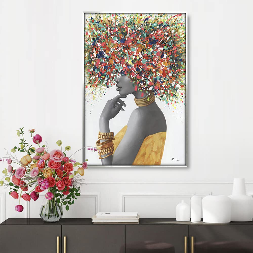 Hand-Painted African American Wall Art -Black Art Paintings For Wall -Graffiti Canvas Wall Art For Living Room Bedroom Office De
