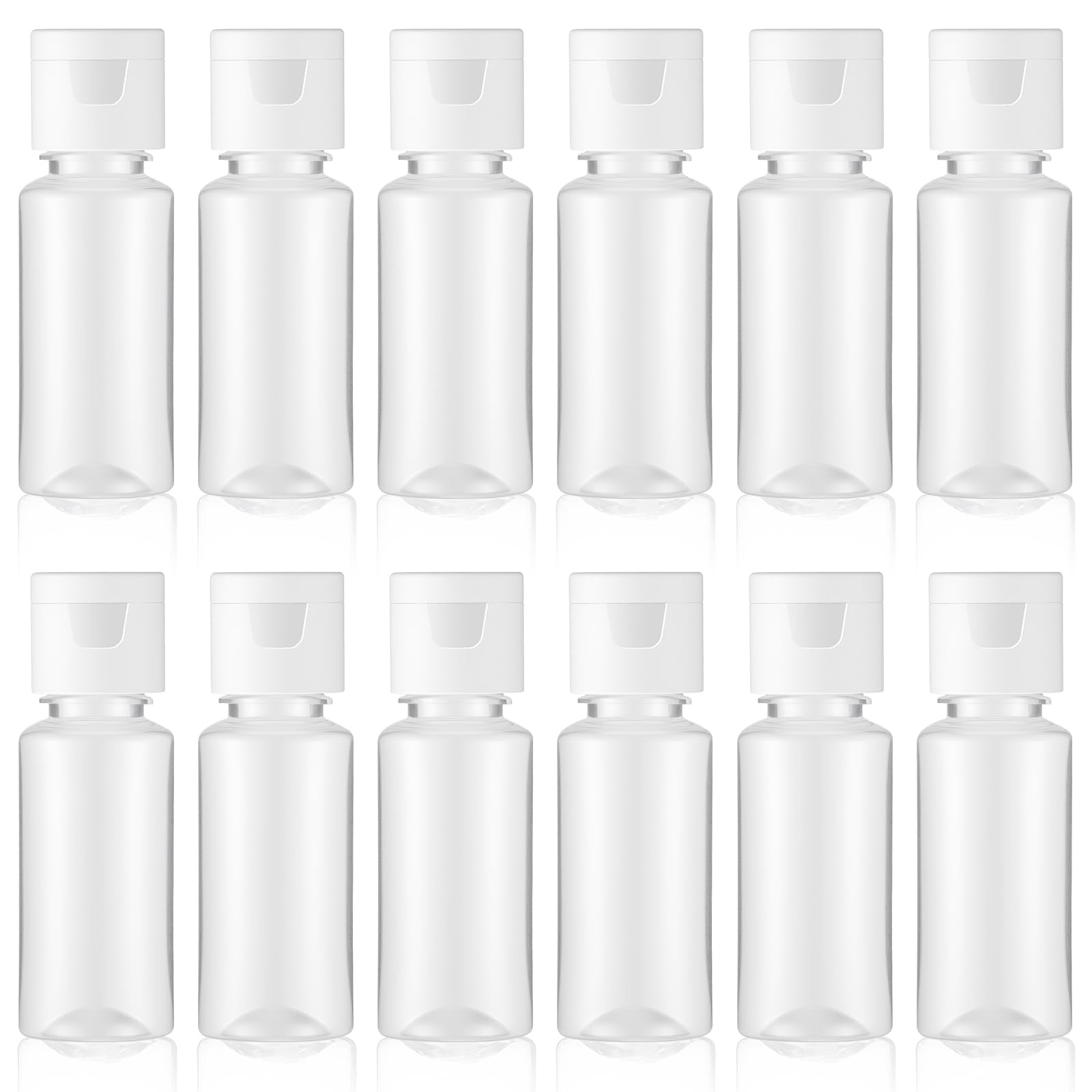 12 Pcs Travel Size Empty Sample Containers Plastic Sample Bottles with Flip Cap 15ml/0.5oz Clear Squeeze Bottle Containers for S