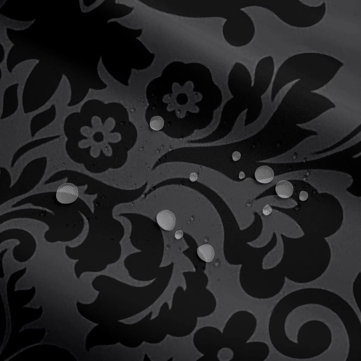 Adults Black Damask Shower Curtain Antique Victorian Baroque Bathroom Curtain 72'' Wx72 L Gothic Vintage Floral Bathroom Accesso