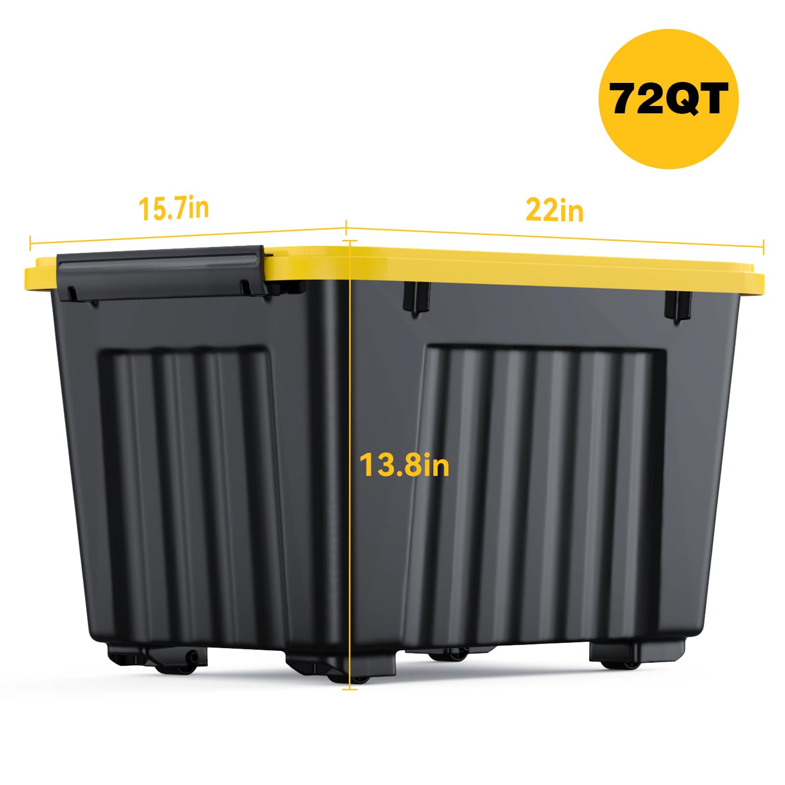 Nazhura 72Quart Plastic Storage Bin, Stackable And Nestable Storage Boxes With White Lids And Secure Latching Buckles, Large Sto