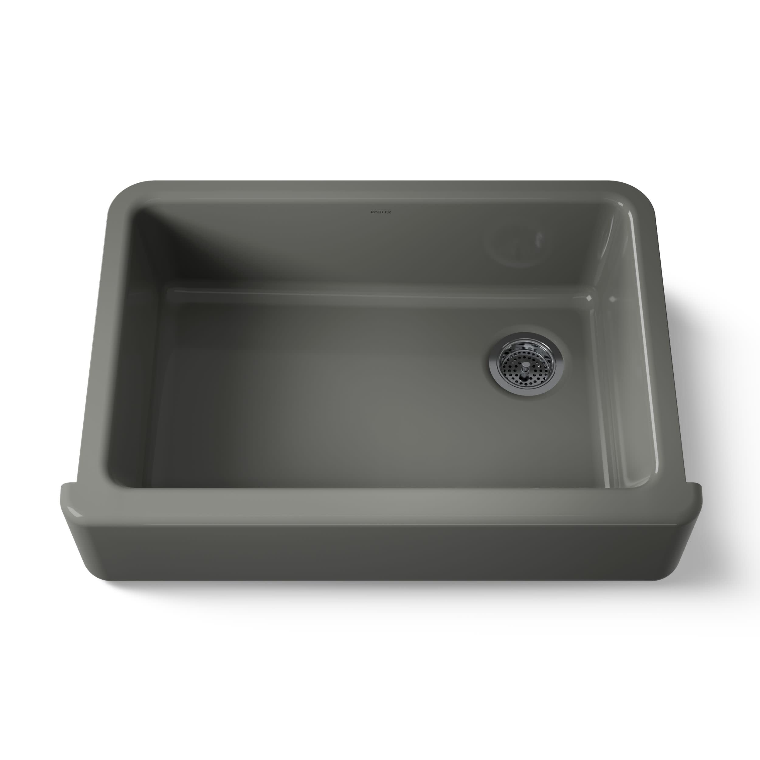 Kohler 5827-58 Whitehaven 32-3/4 Undermount Single-Bowl Farmhouse Kitchen Sink, Thunder Grey
