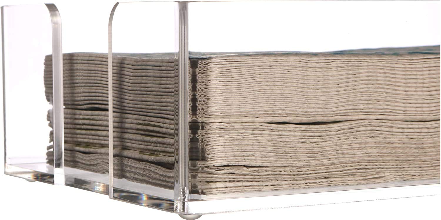 Cq Acrylic Guest Towel Napkin Holder,9''X 5.5'' Clear Dinner Napkins Holder, Hand Towels Holder For Bathroom, Guest Towels Stora