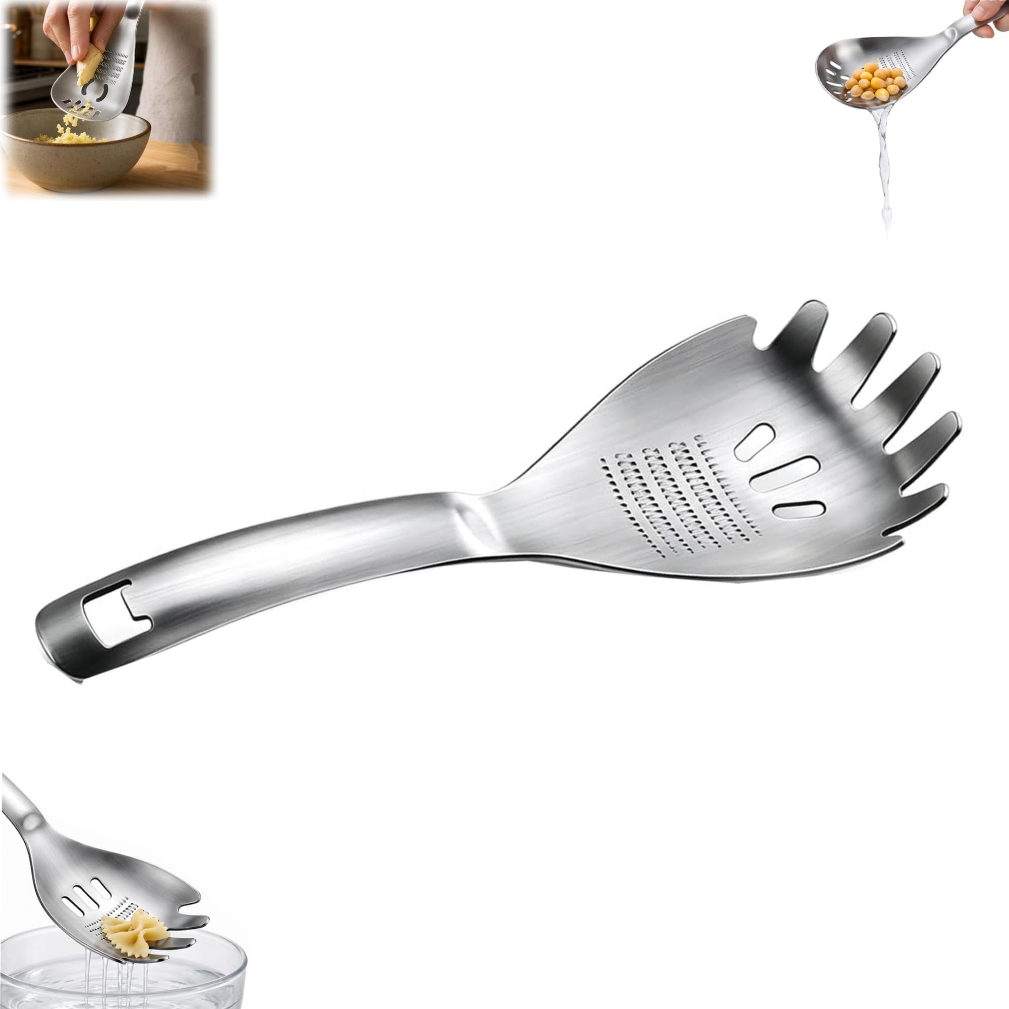 Multifunctional 5in1 Cooking Spoon, 5 in1 Egg Separator For Raw Eggs With Potato Masher Multifunction Cooking Spoon,Stainless 