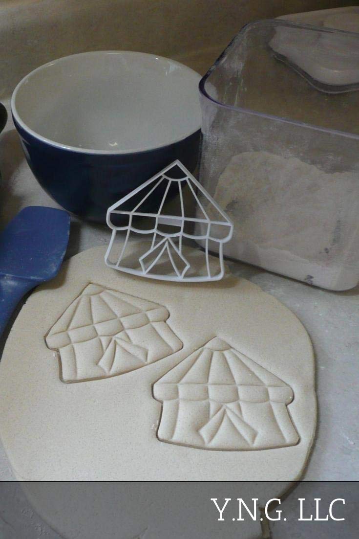 Detailed Circus Tent Carnival Red White Stripes Big Top Striped Cookie Cutter Made In Usa Pr2965