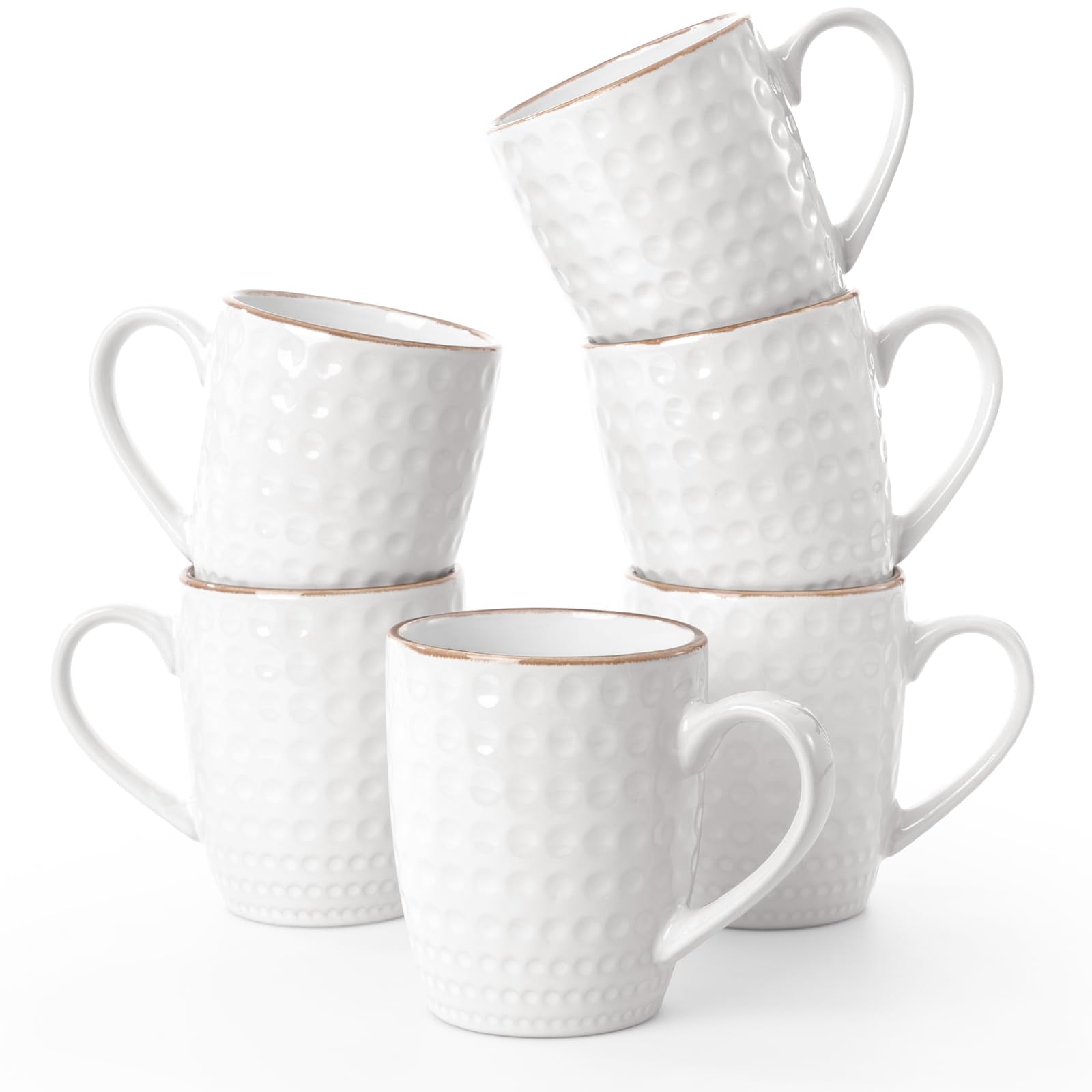 famiware Eden Coffee Mugs Sets of 6, 12 oz Ceramic Stoneware Mug Cup Set