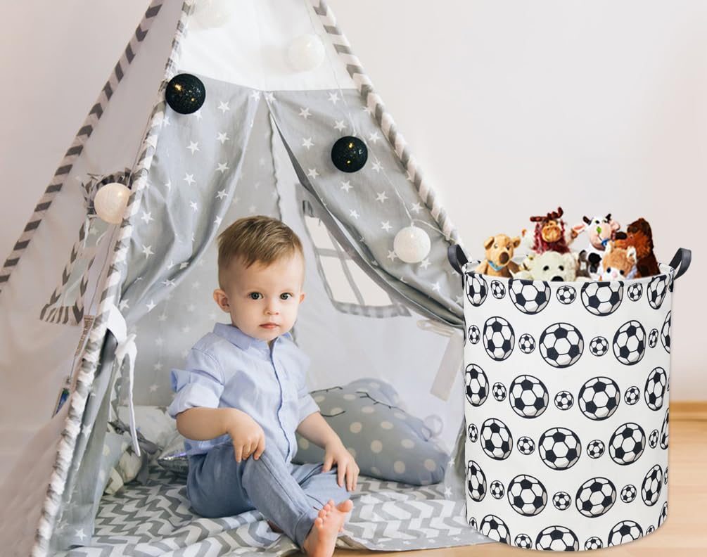 Ddbasket Kids Laundry Hamper Baby Hamper For Nursery Boy And Girl Soccer Baby Clothes Hamper Cute Kids Toys Storage Bin Organize