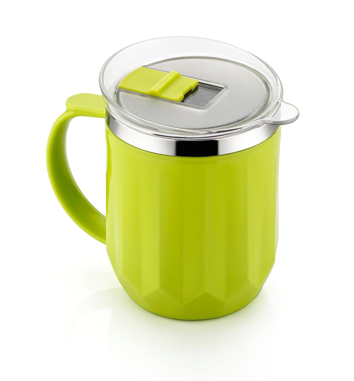 CozyCrest Stainless Steel & Plastic Hot & Cold Beverage Mug, 250 ML, Multicolor, Modern Style, Reusable, Microwave Safe, Insulat