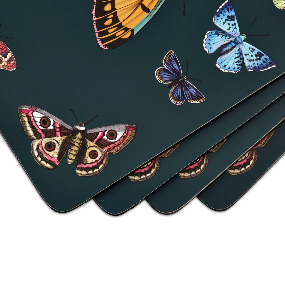 Portmeirion Botanic Garden Harmony Placemats Set of 4, Cork, Stain & Heat Resistant, 15.7" x 11.7", Multicolored Dining Decor