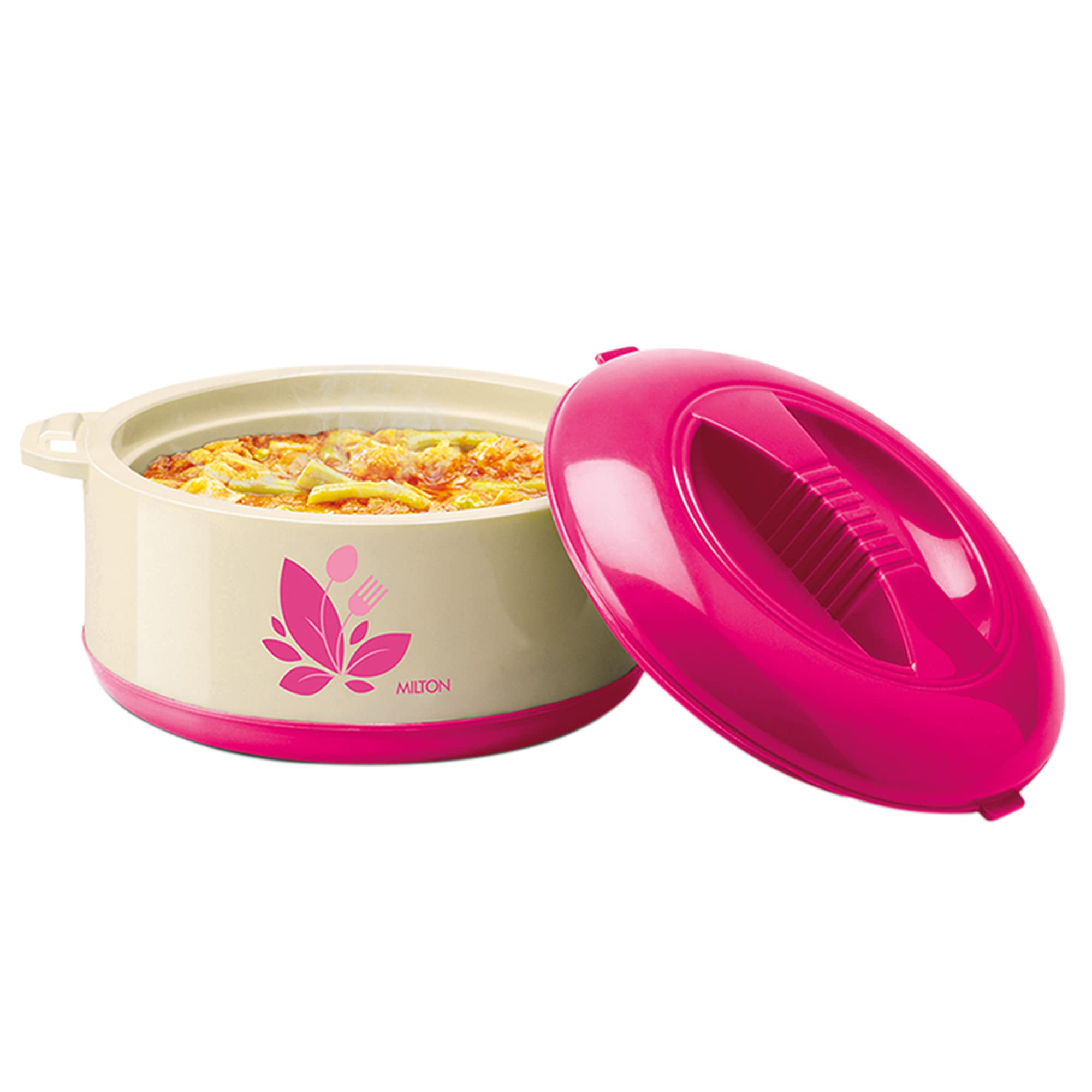 Milton New Orchid 3000 Inner Steel Casserole, 2850 Ml, Pink | Pu Insulated | Bpa Free |Odour Proof | Food Grade | Easy To Carry 