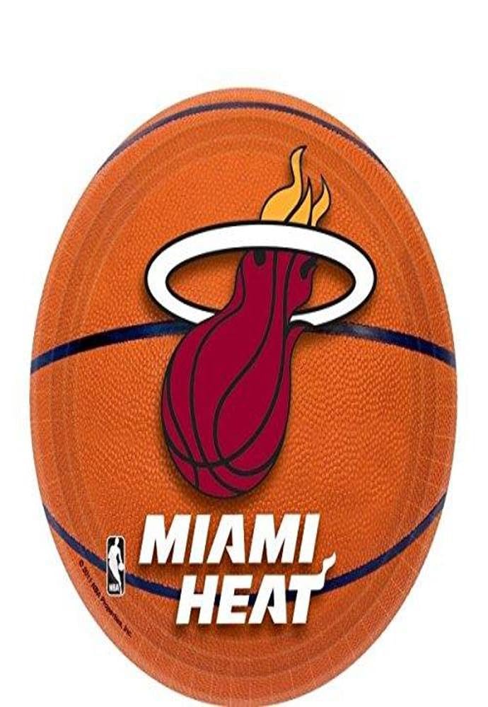 Amscan Miami Heat Round Plates, 7'' X 7'', Multicolor