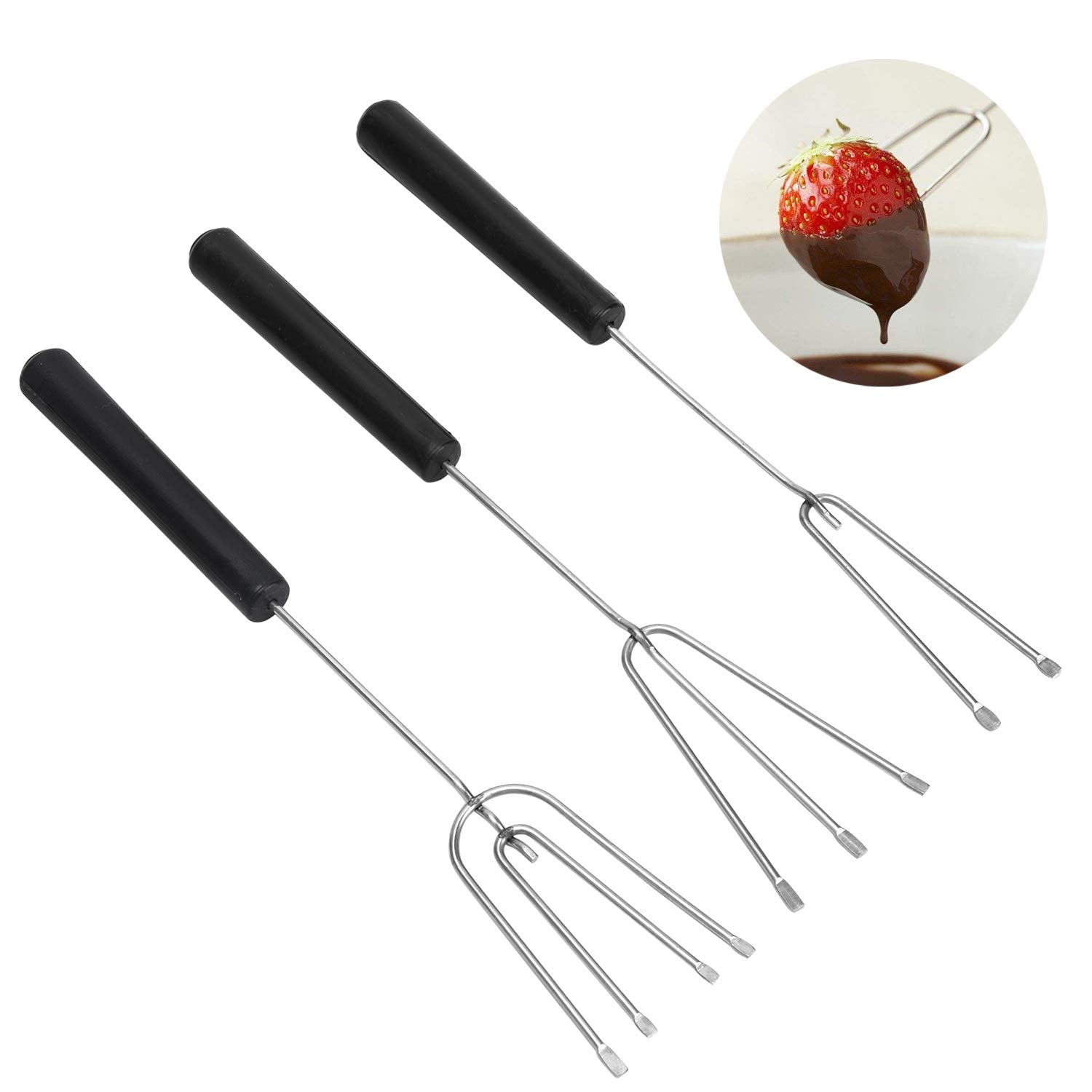 10Pcs Chocolate Dipping Fork Set, Diy Baking Supplies, Stainless Steel Decorating Tool Set For Handmade Chocolates, Pralines,Tru