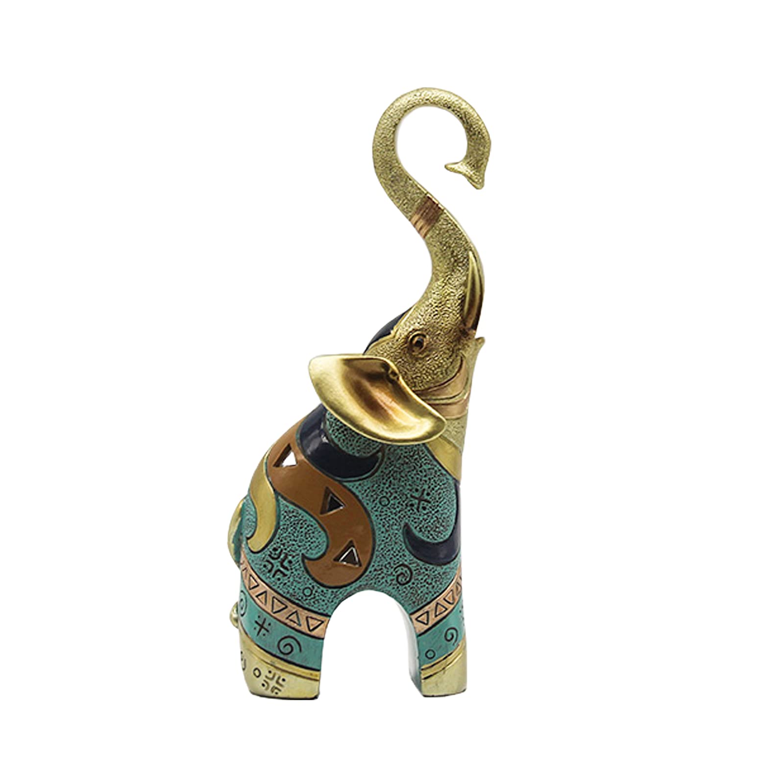 sugutee Good Luck Elephant Decor for Home, Large Gold Elephant Statue for Home Decor, Small Elephant Figurines and Statues (1 Pc
