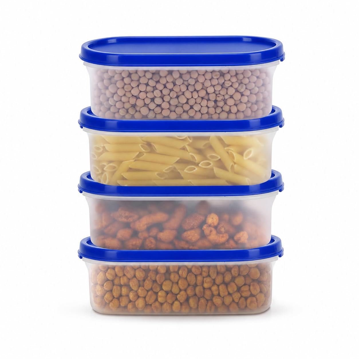 Cutting Edge 535Ml Modular Storage Container Blue Plain Lid (Set Of 4)