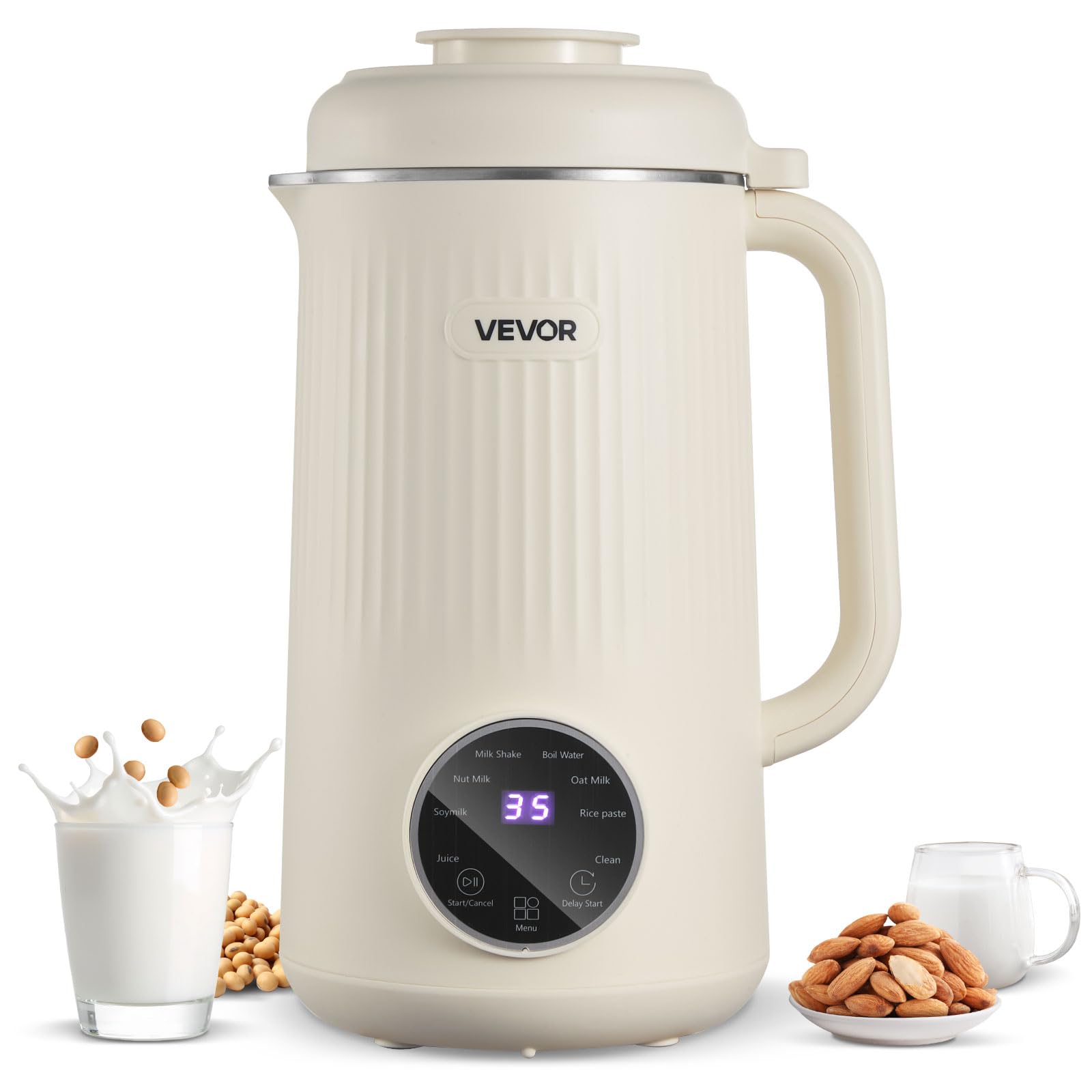 VEVOR 8-in-1 Nut Milk Maker, 41 oz Soy Milk Maker Machine with 10 Blades, for Homemade Oat, Nut, Soy, Juice, Milkshake, Rice Cer