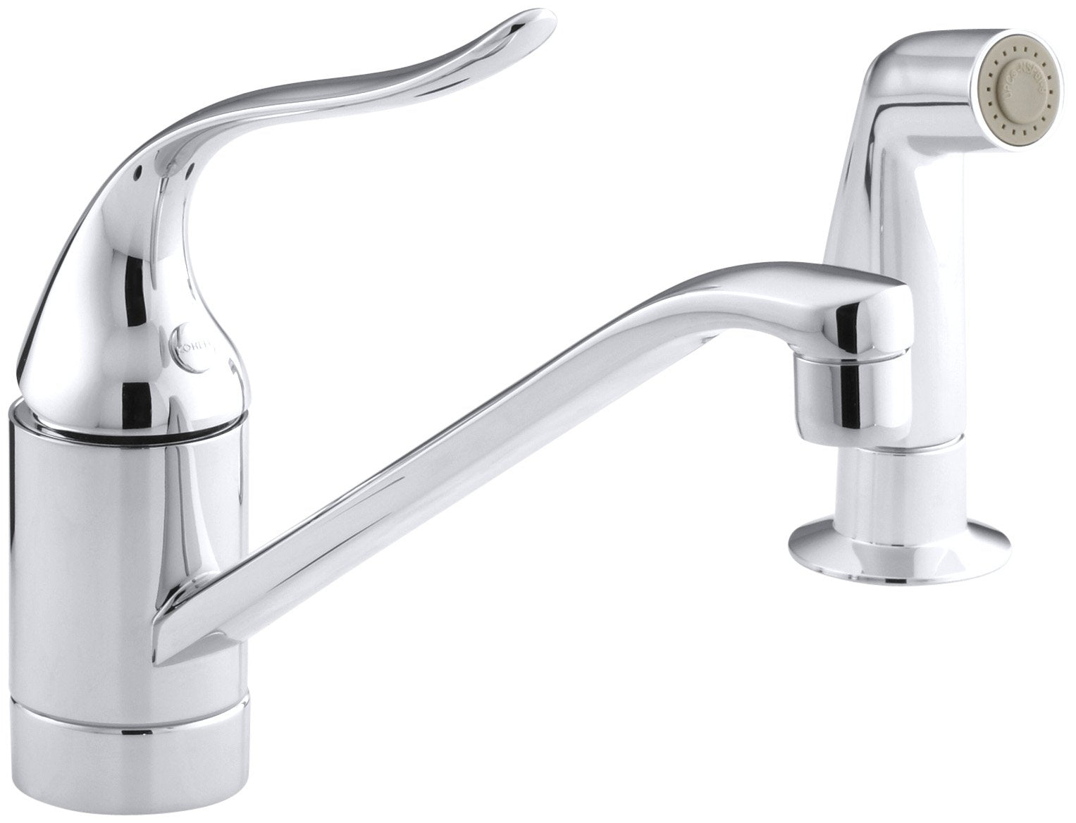 KOHLER 15176-F-CP Coralais(R) Two-Hole Sink 8-1/2 spout, Matching Finish sidespray and Lever Handle Kitchen Faucet, Polished Chr