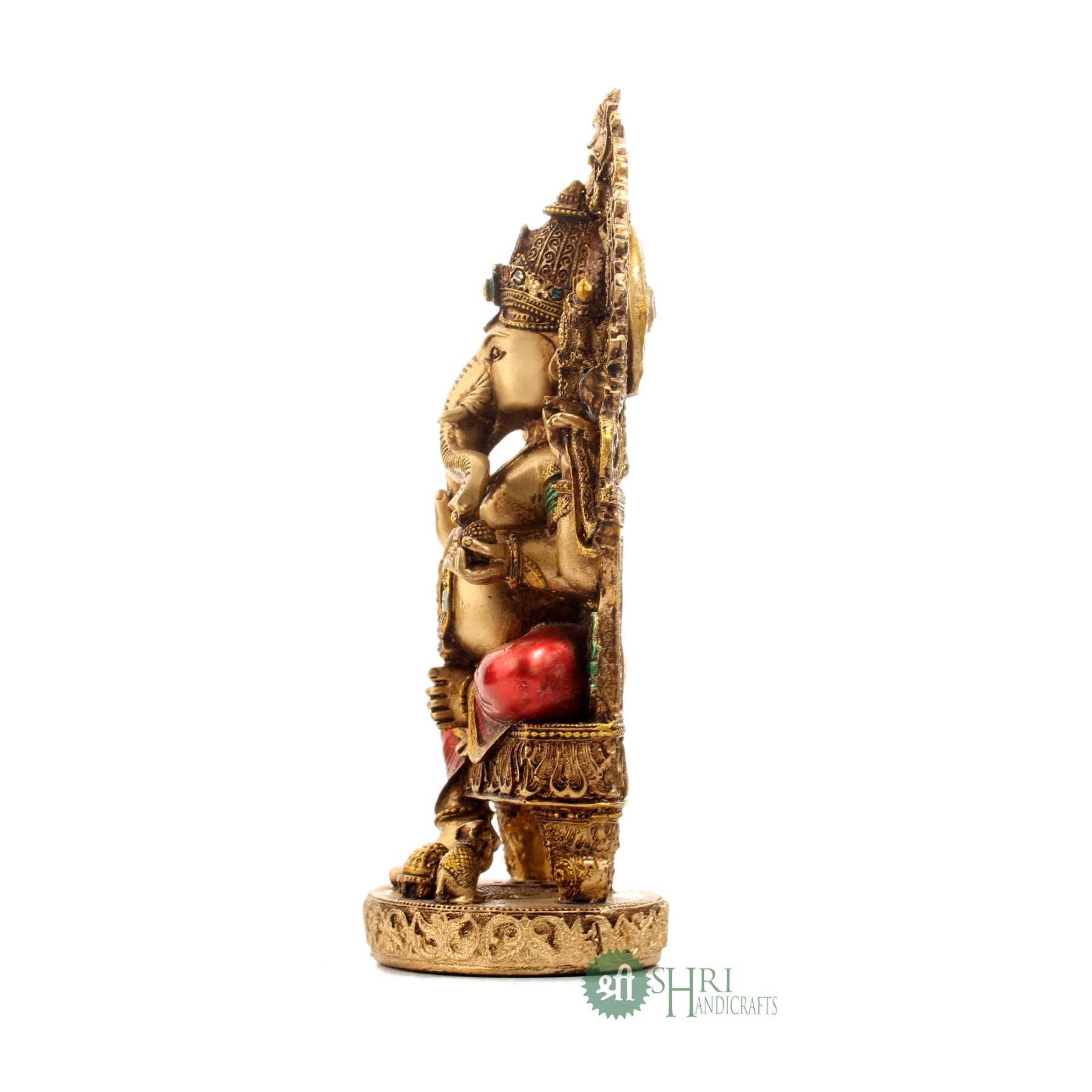 Profound Craft Resin 10 Ganesh Mehrav Copper Finish Hindu God Statue Ganpati Ganesh Idol Figurine Decoration And Pooja Gifting P