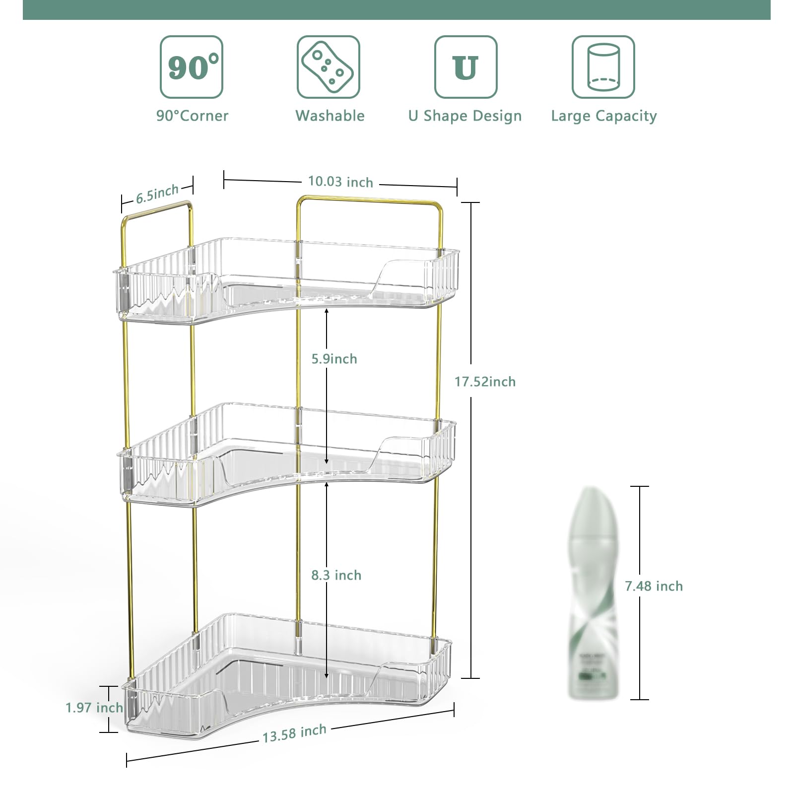 Webetop Corner Bathroom Counter Organizer 3 Tier Bathroom Countertop Organizers Shelf Makeup Organizer For Vanity Perfume Tray F