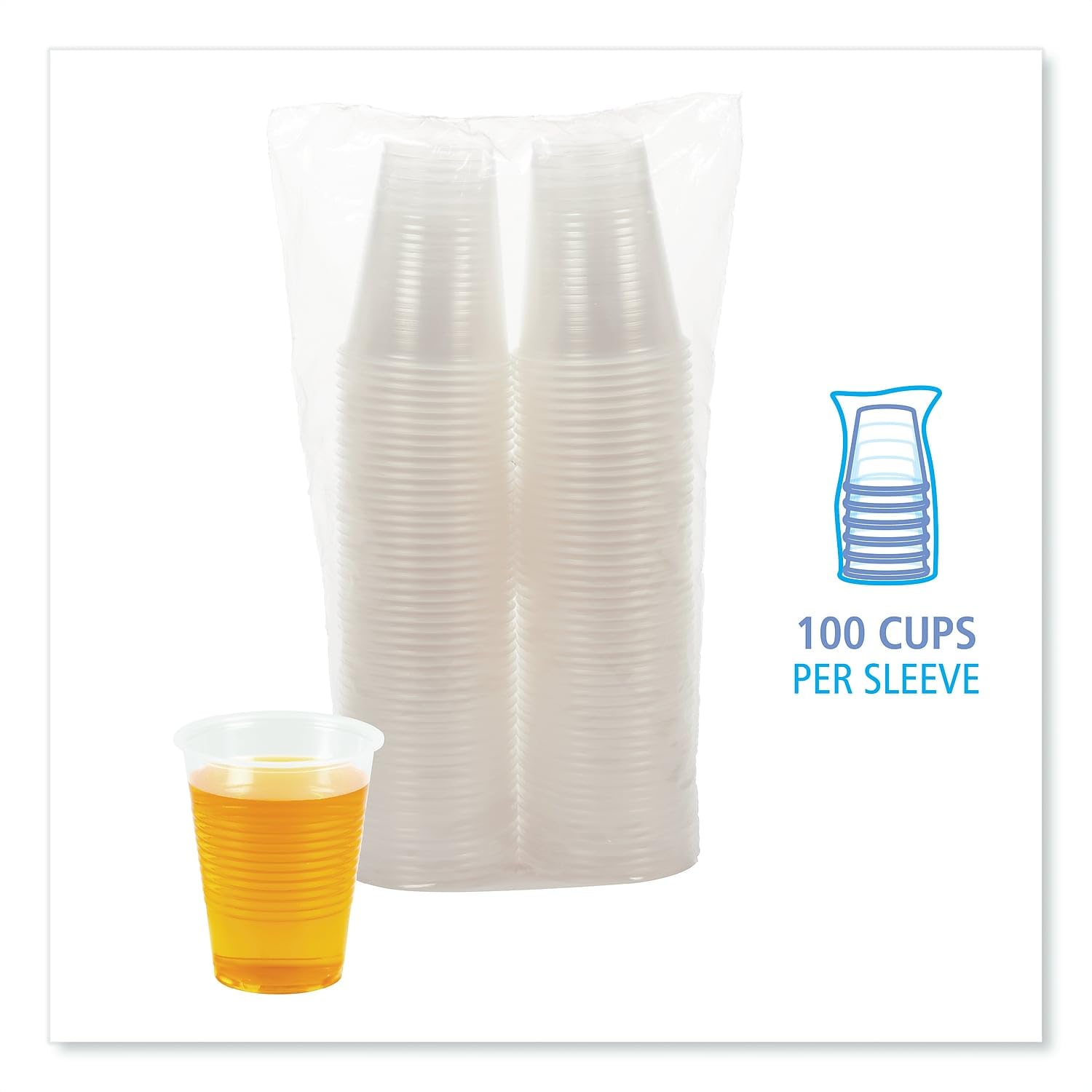 Boardwalk Bwktranscup10Pk 10 Oz. Polypropylene Plastic Cold Cups - Translucent (100 /Pack)