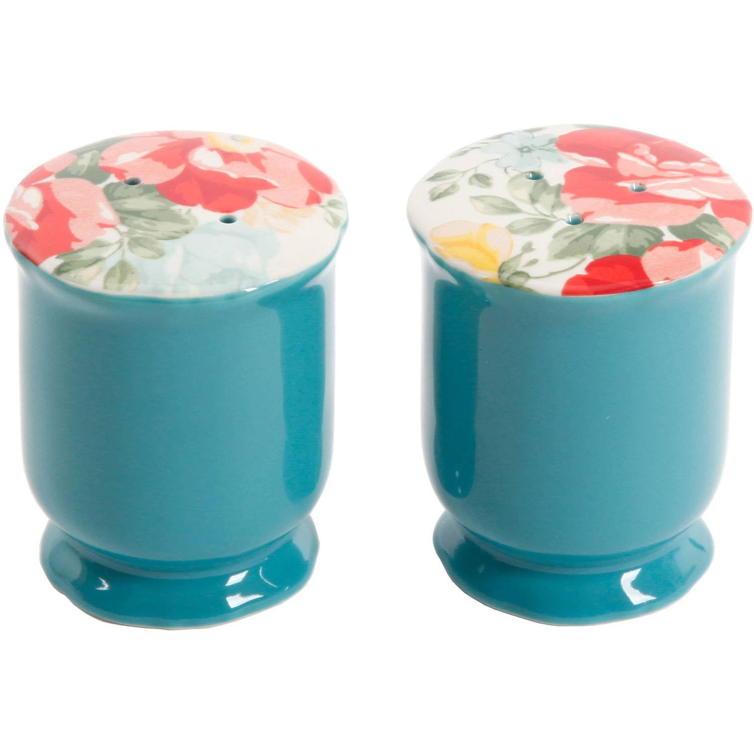 The Pioneer Woman Vintage Floral Salt And Pepper And Butter Dish Set