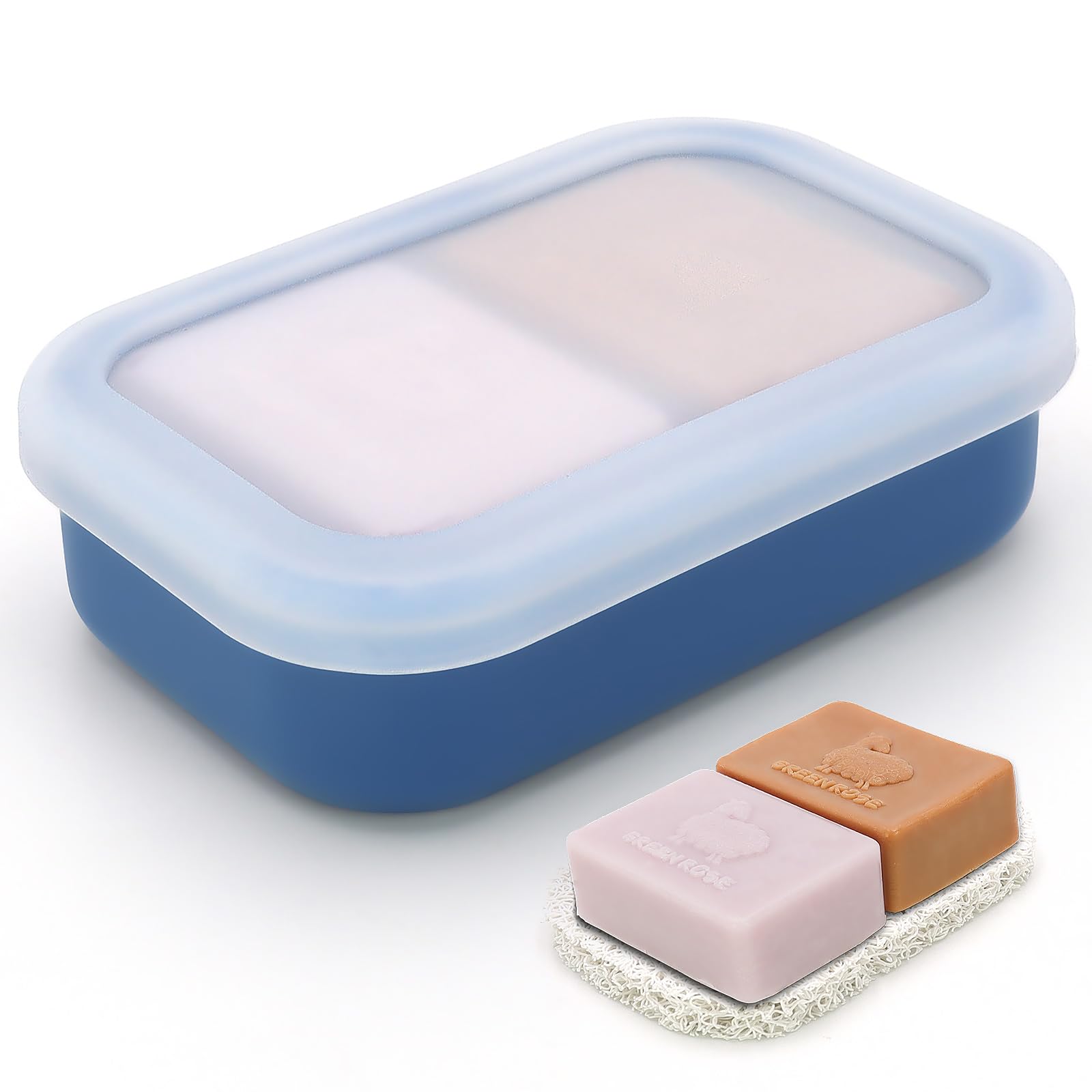 Aidimming Enhanced Leakproof Travel Soap Case,Shatter-Proof & Slip-Resistant Silicone Shampoo Bar Holder, Large Bar Soap Contain