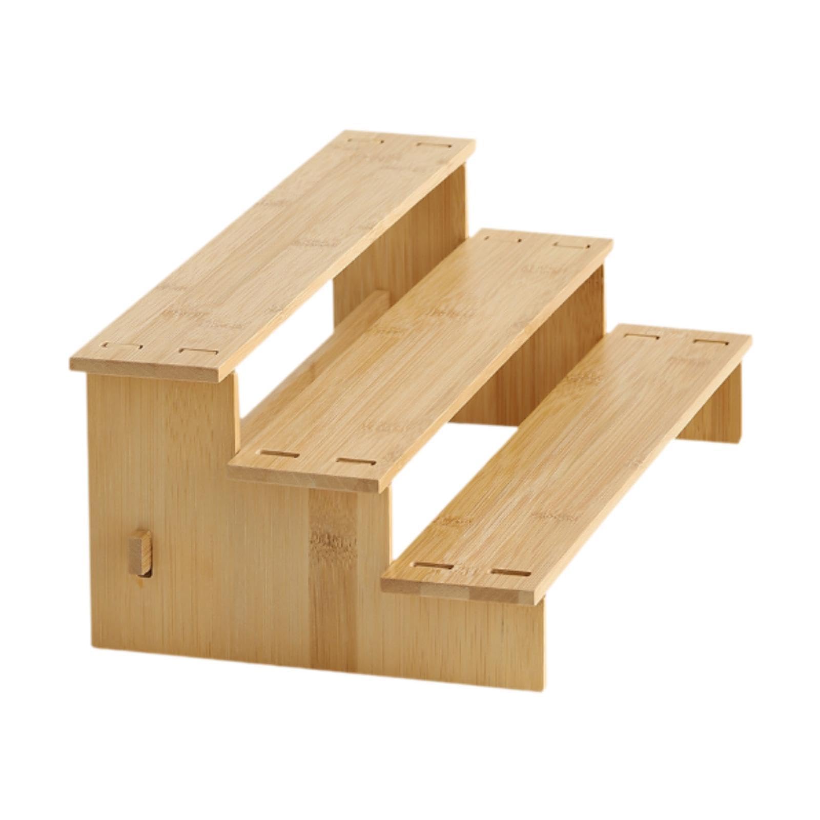 Ujeavette Bamboo Tiered Spice Rack Party Cooking Living Room Dessert Kitchen Organizer