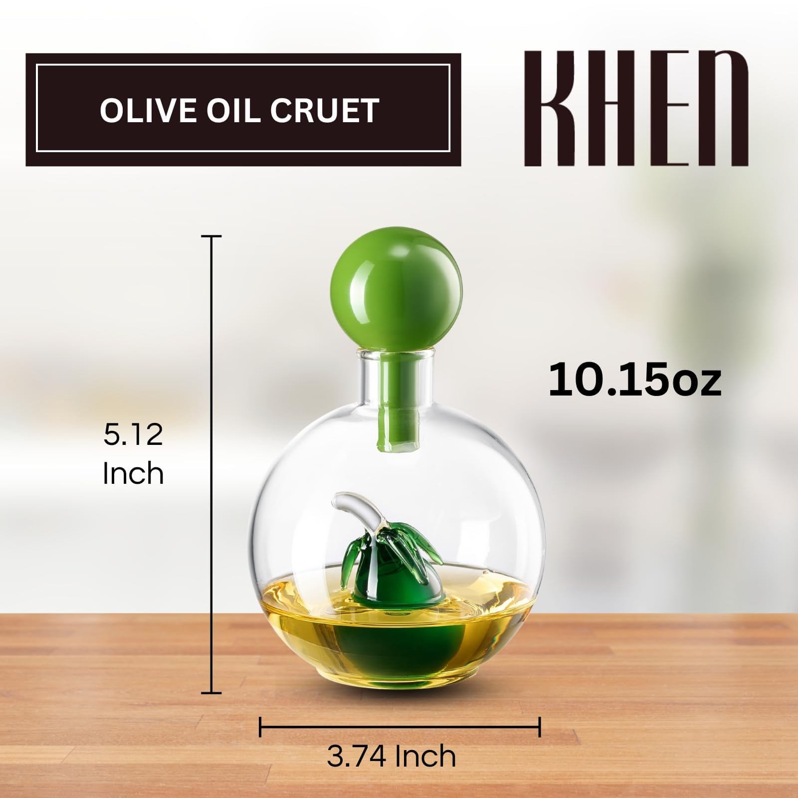 Premium Italian Design Oil Dispenser – 10oz Borosilicate Glass Carafe