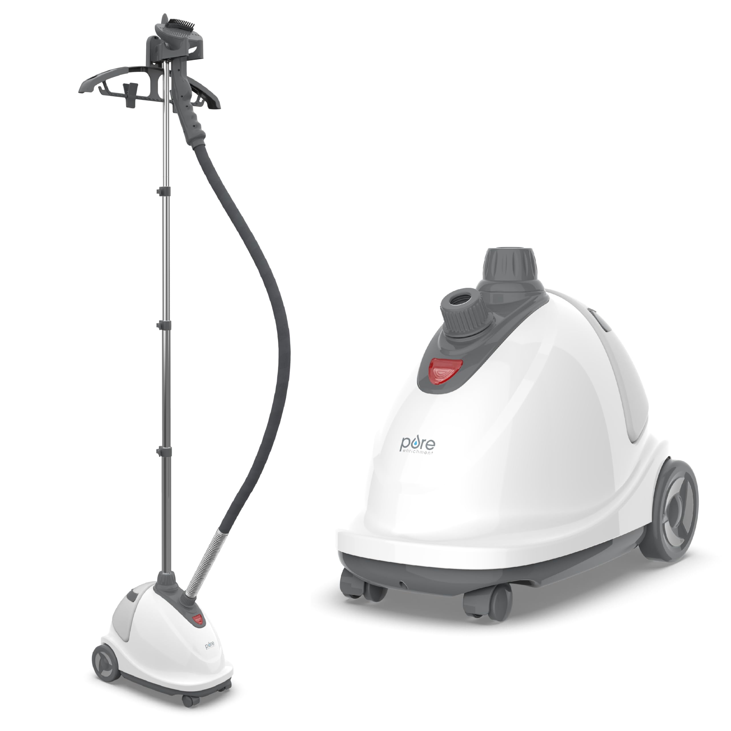 Pure Enrichment PureSteam XL Fabric Steamer - 0.95 Gallon, Heats in 45 Sec, White, Model PESTMXL, Professional Wrinkle Remover