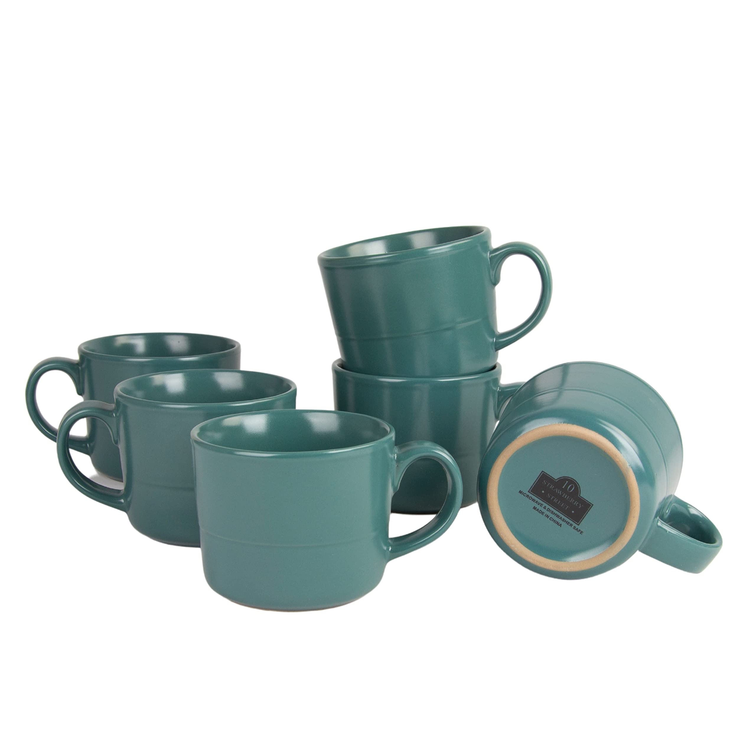 Double Line 3.75/12 oz Mug, Set of 6, Emerald Green
