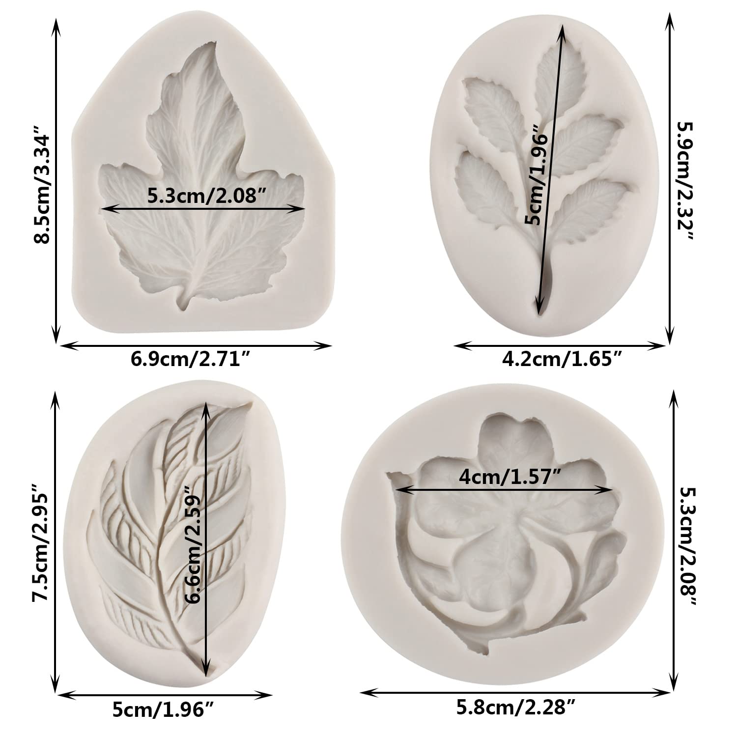 Sijiangmold Baroque Fondant Mold Baroque Leaf Fondant Molds Maple Leaf Candy Molds For Cake Decorating Cupcake Topper Chocolate