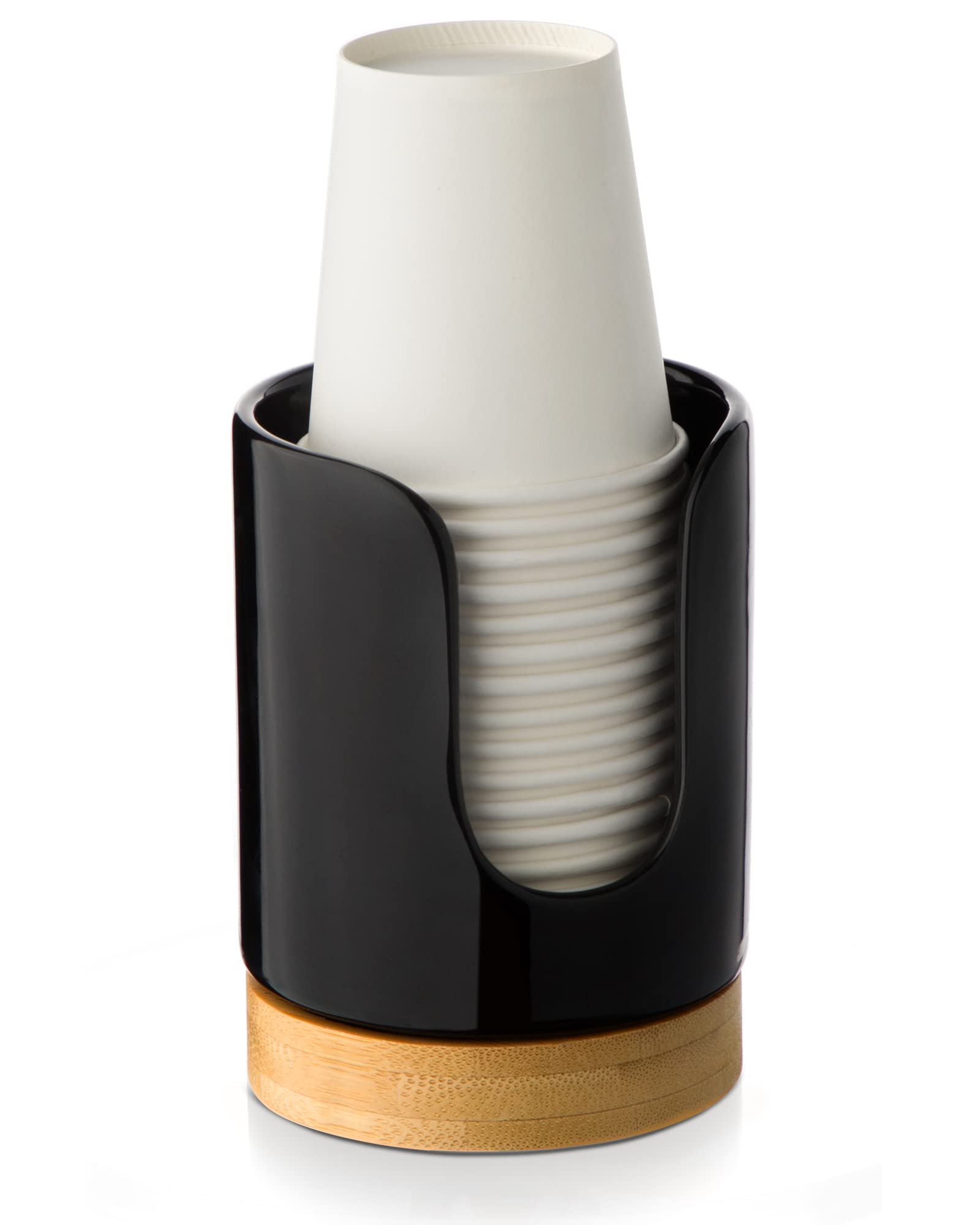 Viosuniu Ceramic Bathroom Cups Dispenser - 3 Oz Disposable Paper & Plastic Bathroom Cups Holder - Mouthwash Cups Dispenser For B