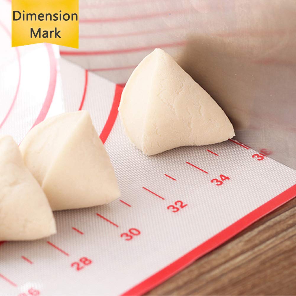 Silicone Pastry Mat Non Stick Extra Thick Baking Mat With Measurement Fondant Mat, Counter Mat, Dough Rolling Mat, Oven Liner, P