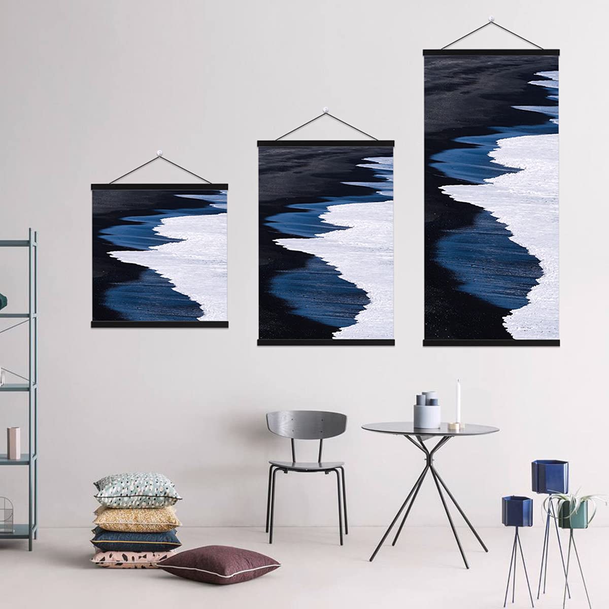 Ywlake Magnetic Poster Hanger, 36X48 36X24 36X12 Poster Frame Wood Wooden Magnet Print Posters Dowel Scroll Hanger Hangers Hangi