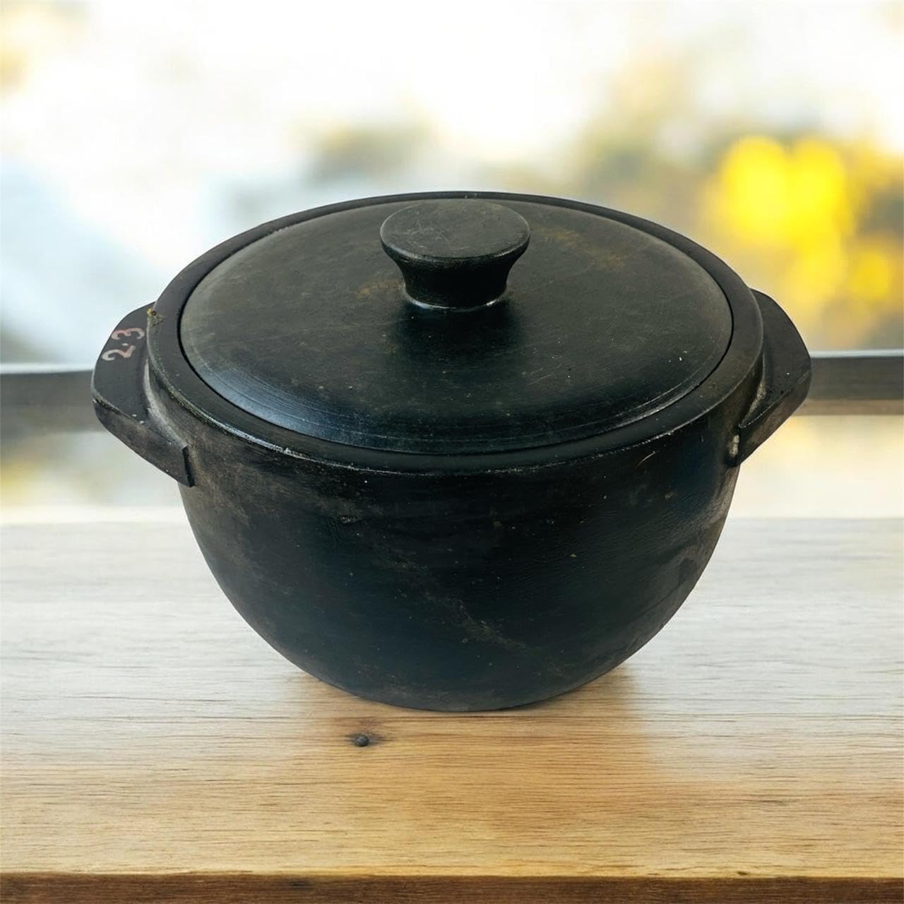 V-Crafts Traditional Soapstone Cooking Pot/Cooker With Lid (1.9-2.0 L -Treated)