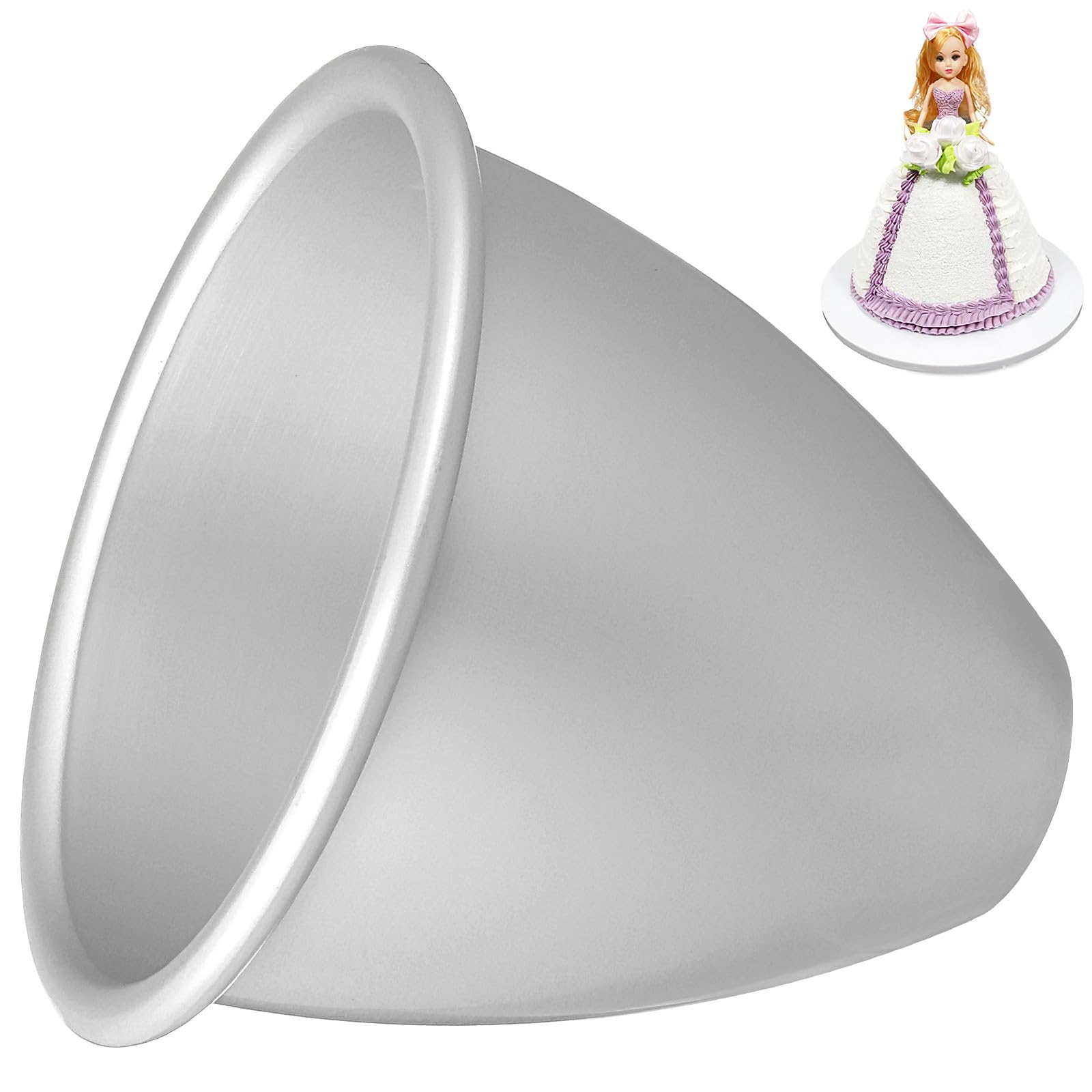Lurrose Doll Cake Pan Fixed Base 4inch Nonstick Pastry Mold for DIY Baking Specialty Birthday Cake Mold