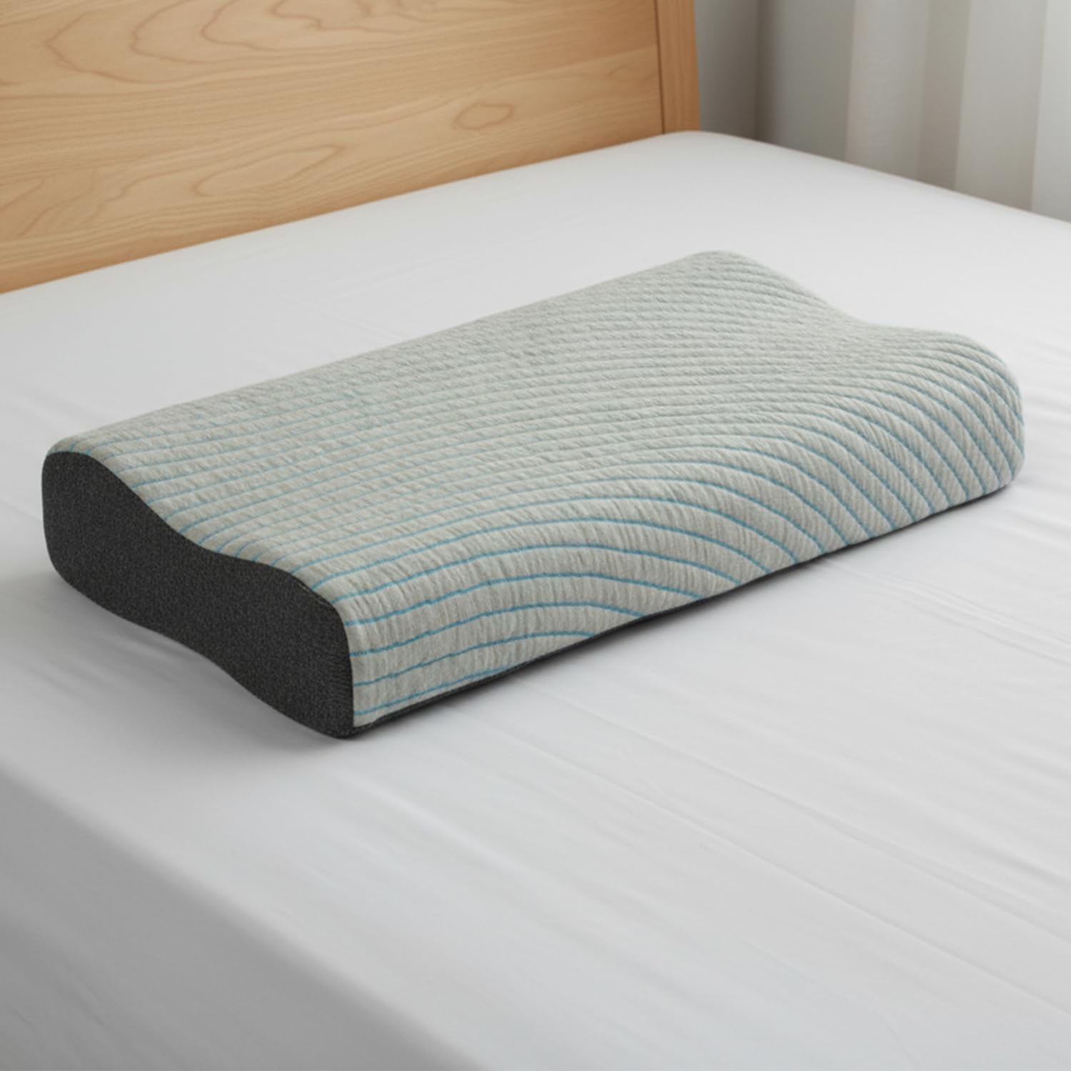 Roma Puf Savaro Contour Memory Foam Pillow For Sleeping, 24X16 Inch, Soft Orthopedic Pillow For Neck Cervical Shoulder Support, 